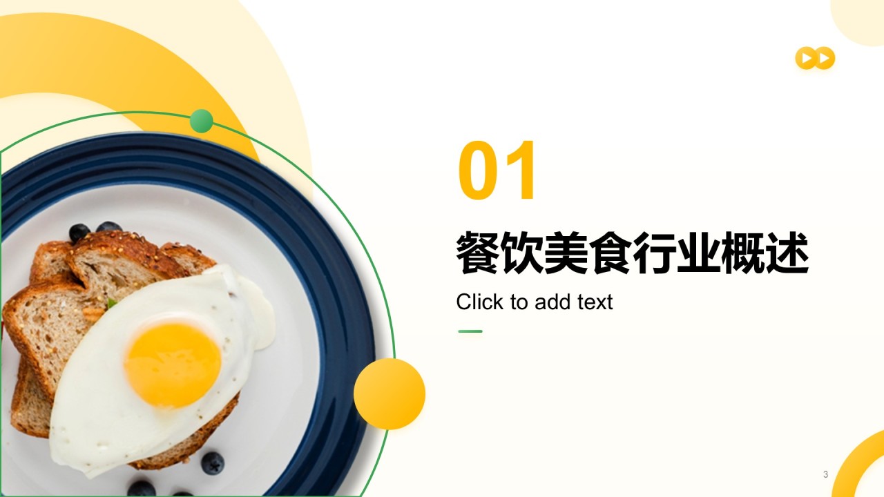 黄色简约风餐饮美食行业研究报告PPT模板