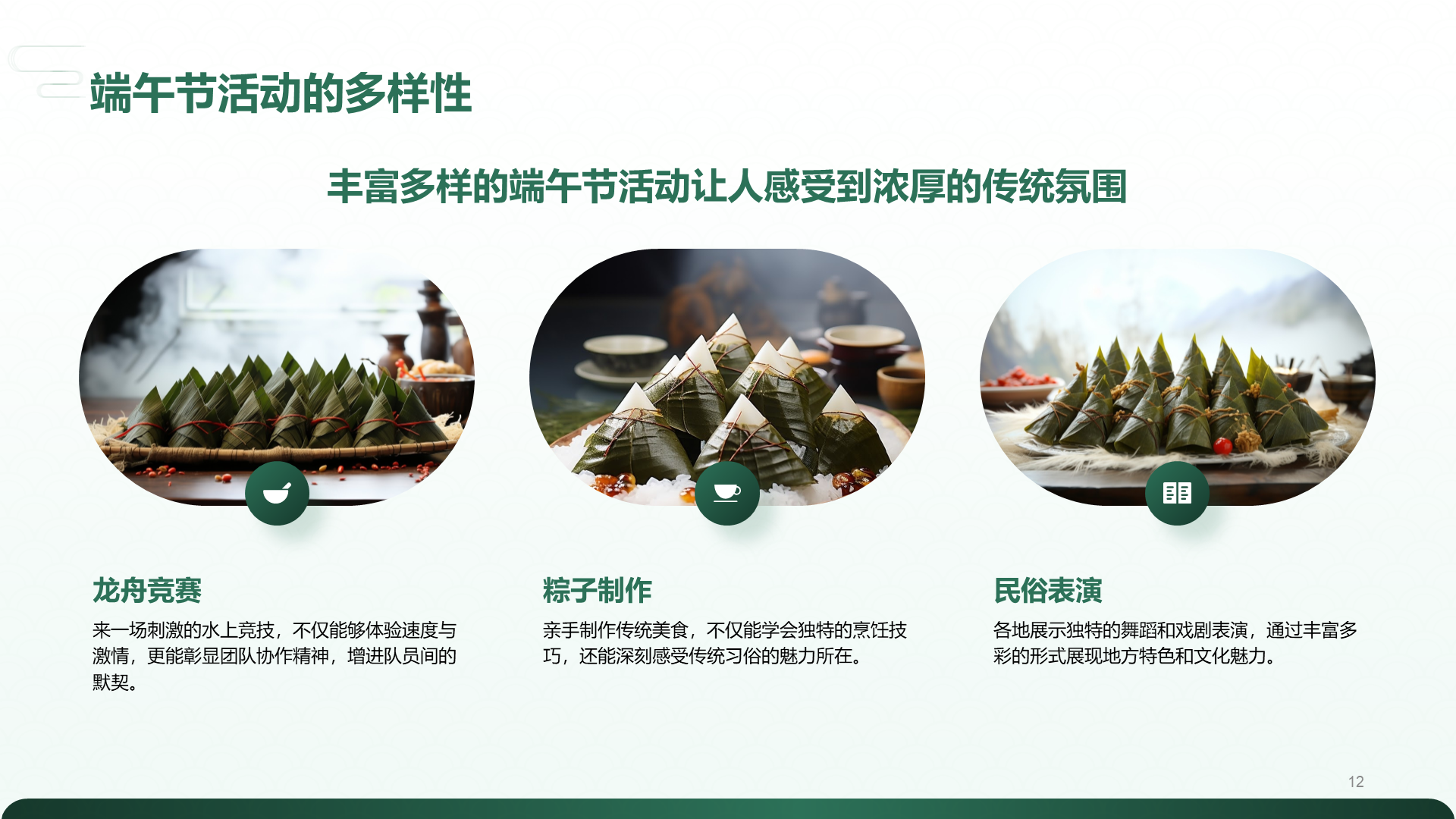 绿色复古风解读传统端午节PPT模板