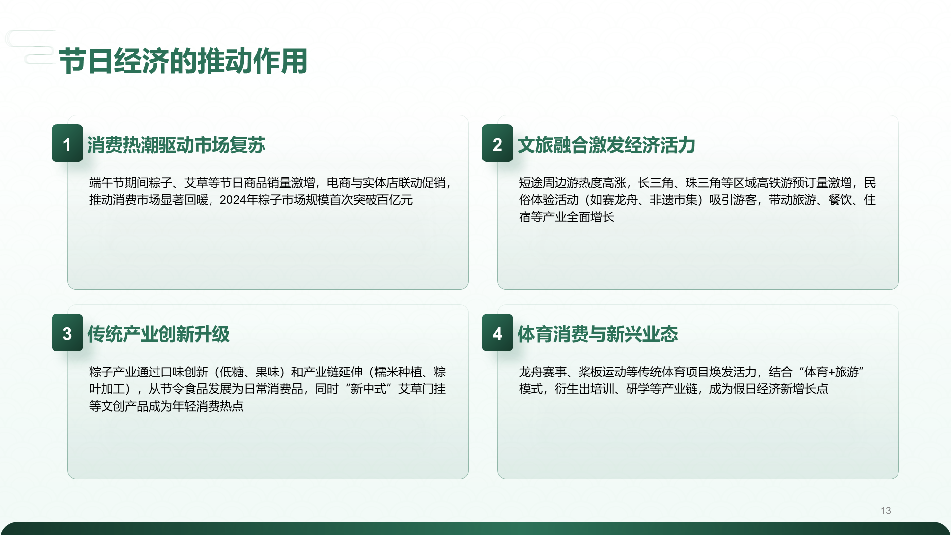 绿色复古风解读传统端午节PPT模板