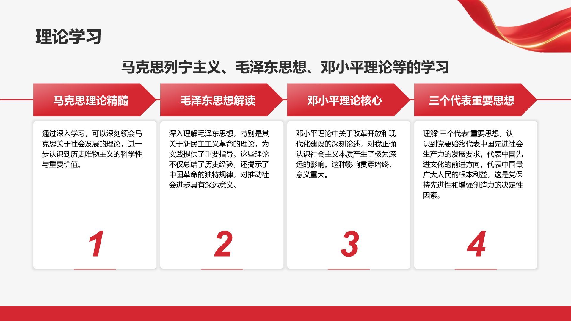 红色党政风预备党员思想表现自述PPT模板
