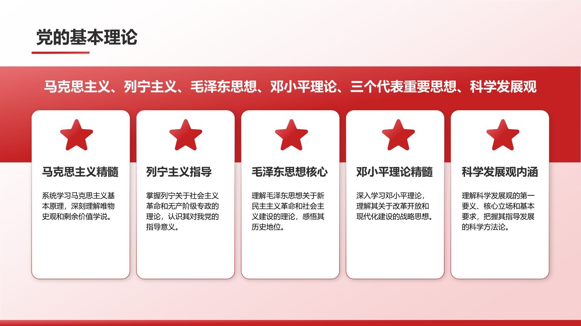 红色党政风预备党员转正汇报PPT模板