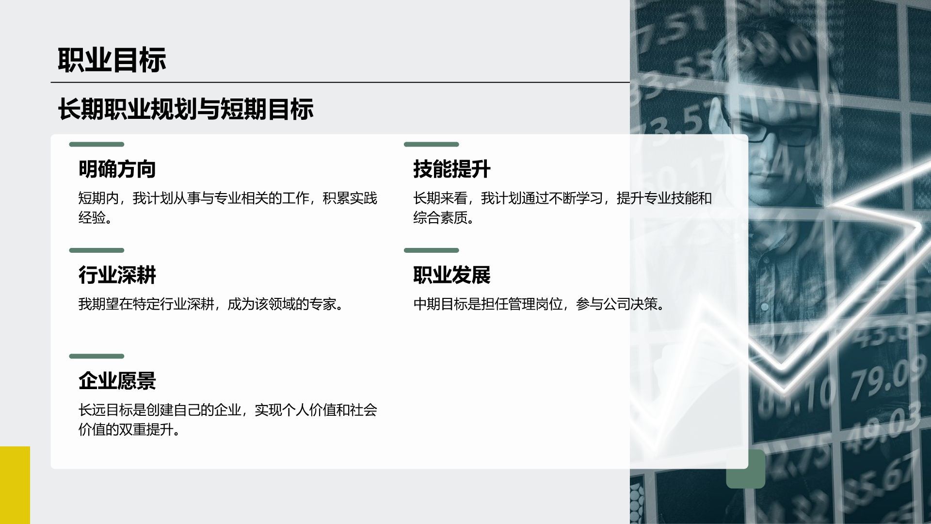 绿色商务风大学生求职面试自我介绍PPT模板