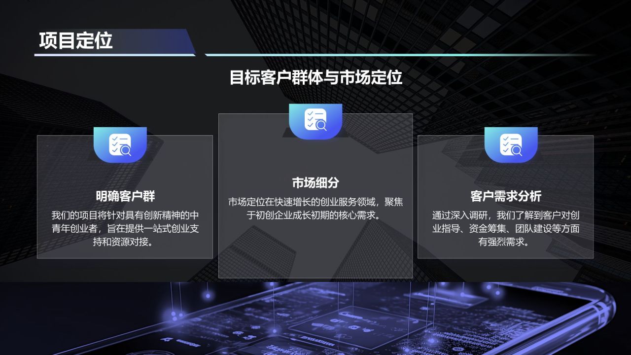 蓝色商务风创新创业项目实施计划PPT模板