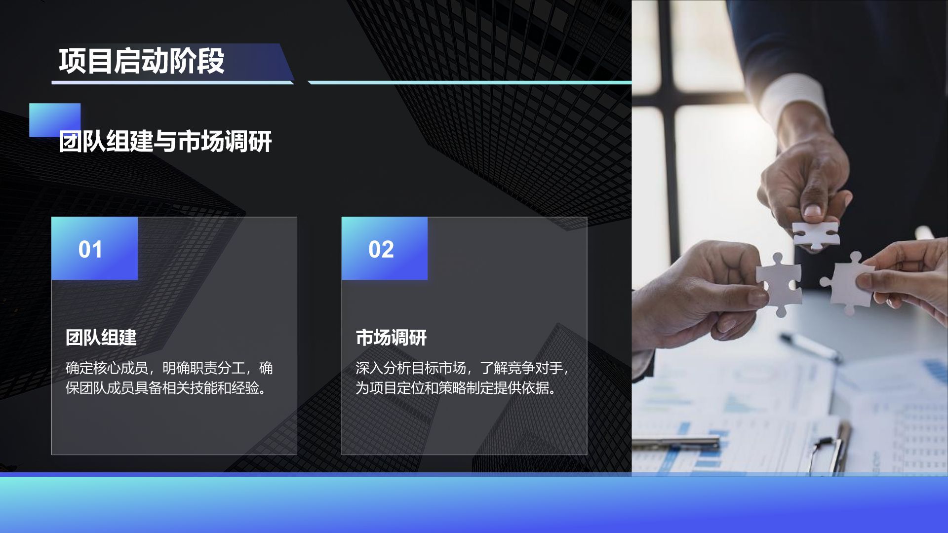 蓝色商务风创新创业项目实施计划PPT模板