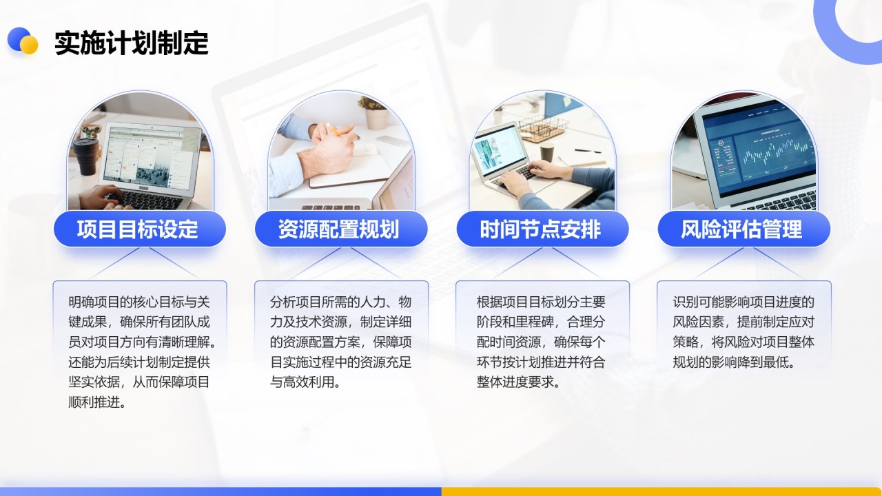 蓝色商务风重点项目推进总结PPT模板