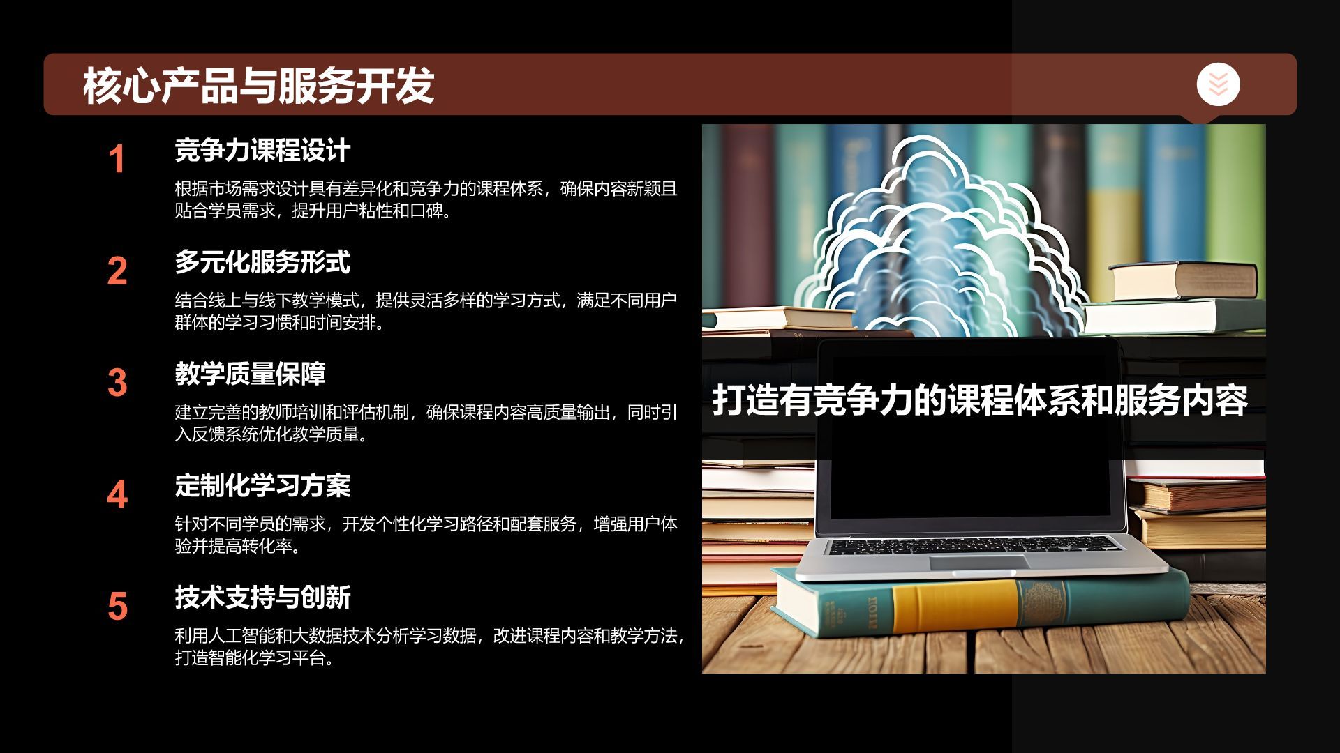 红色商务风教育培训行业商业计划书PPT模板