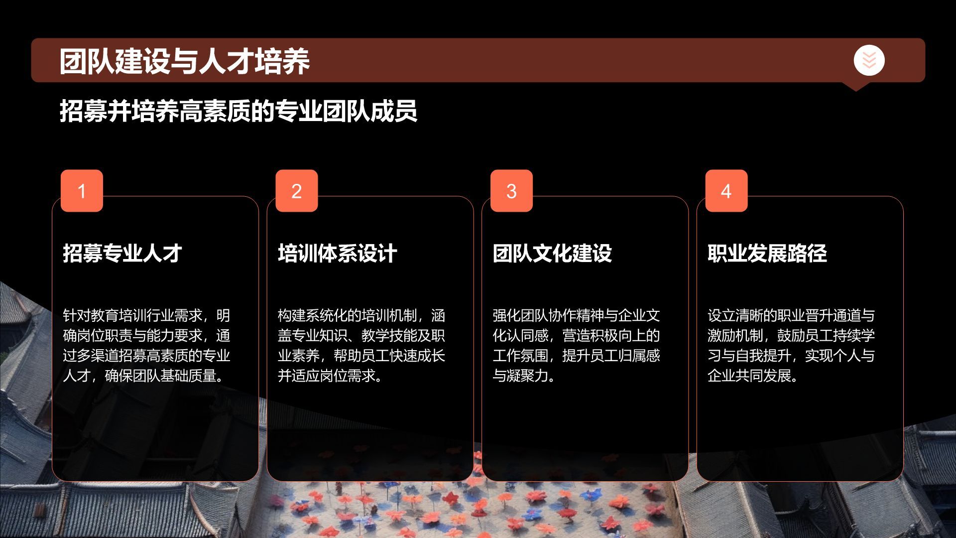 红色商务风教育培训行业商业计划书PPT模板