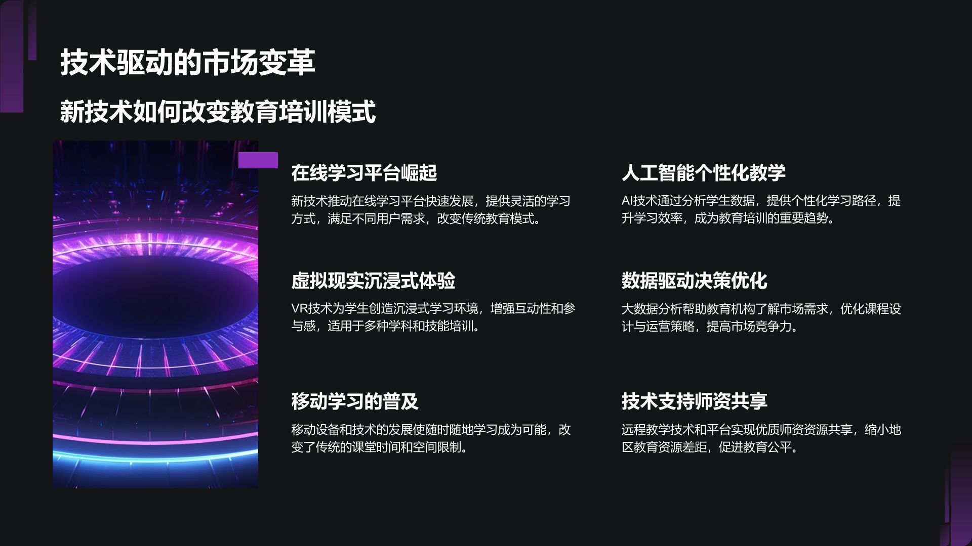 紫色商务风教育培训行业商业计划书PPT模板