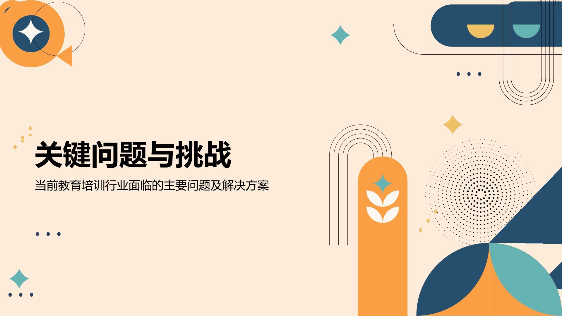 橙色简约风教育培训行业年终总结PPT模板