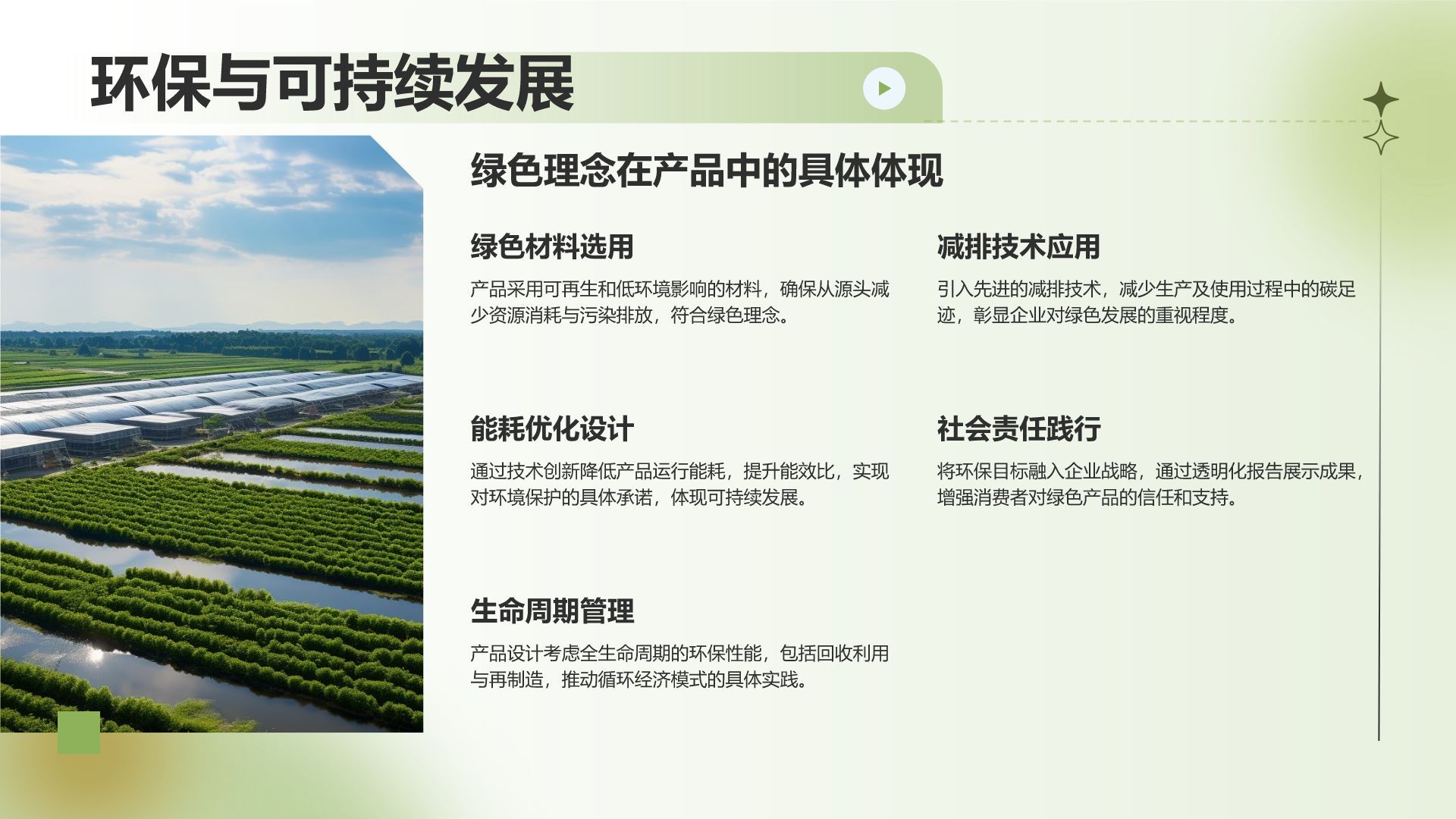 绿色渐变风通用行业产品发布会PPT模板