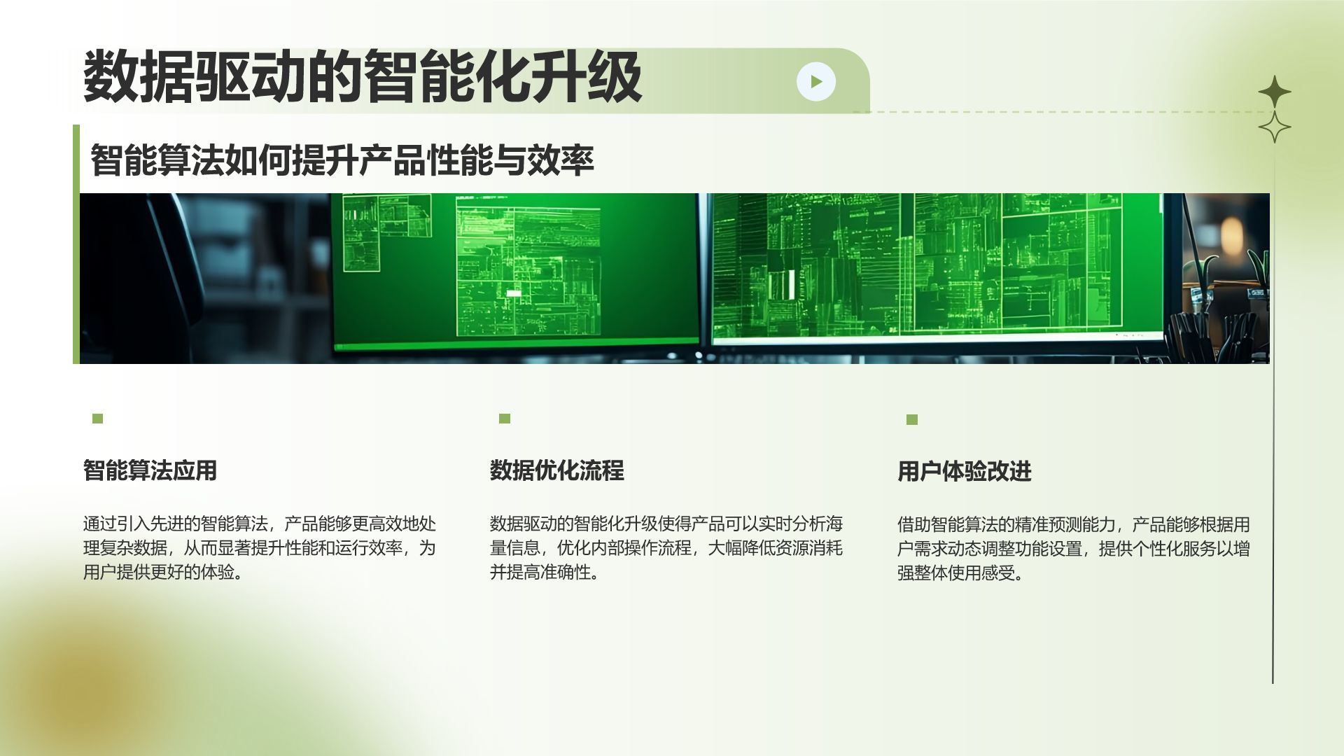 绿色渐变风通用行业产品发布会PPT模板