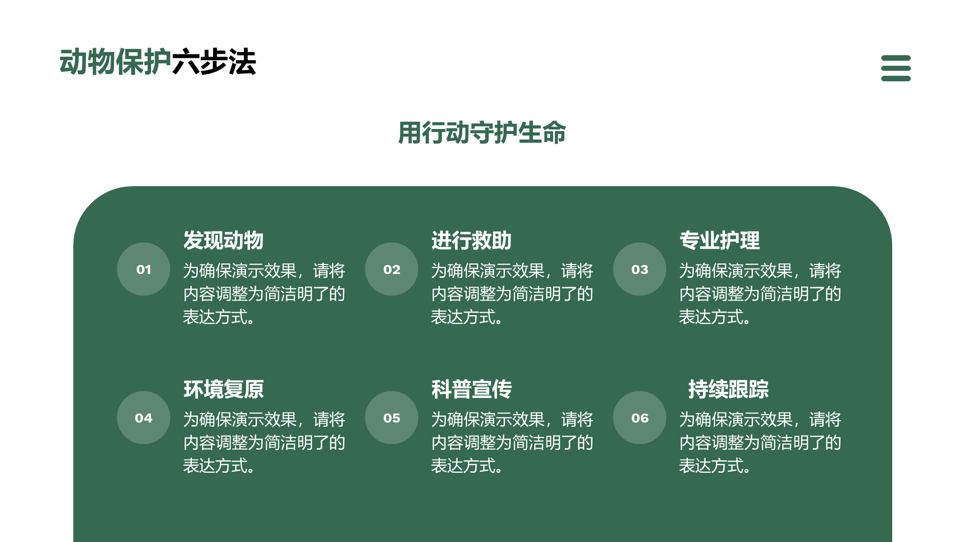 创意风动物介绍PPT列表