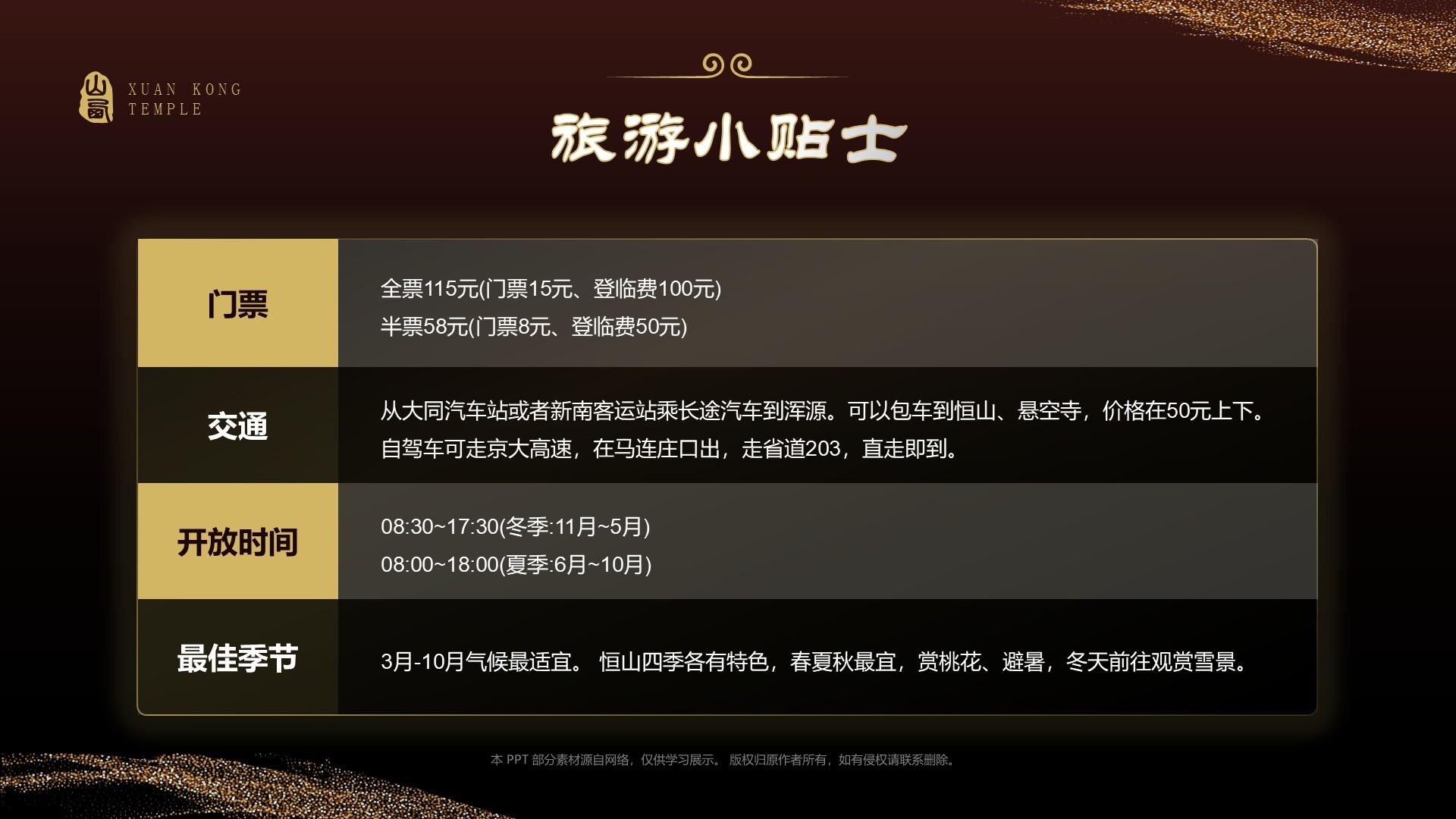 黑色国潮风黑神话悟空取景地——悬空寺PPT模板