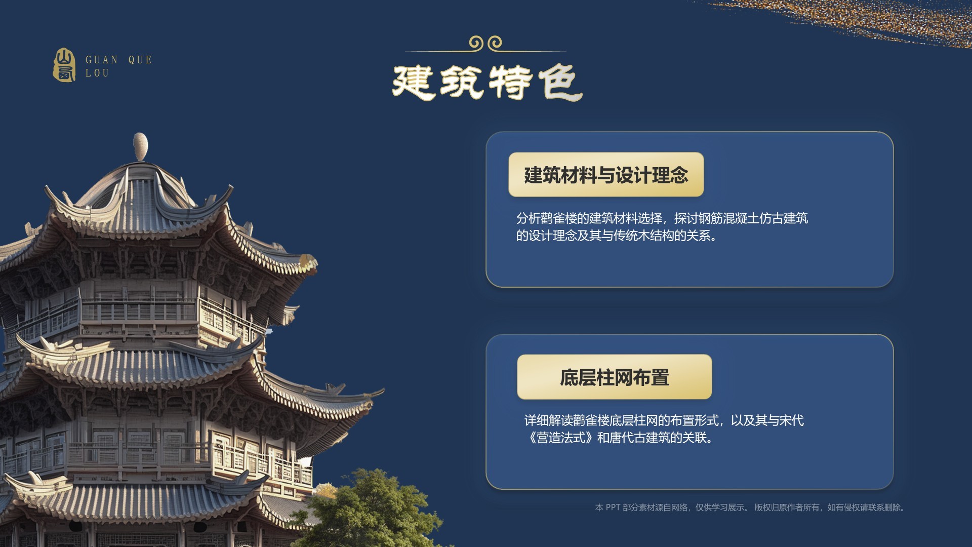 蓝色国潮风黑神话悟空取景地——山西鹳雀楼PPT模板
