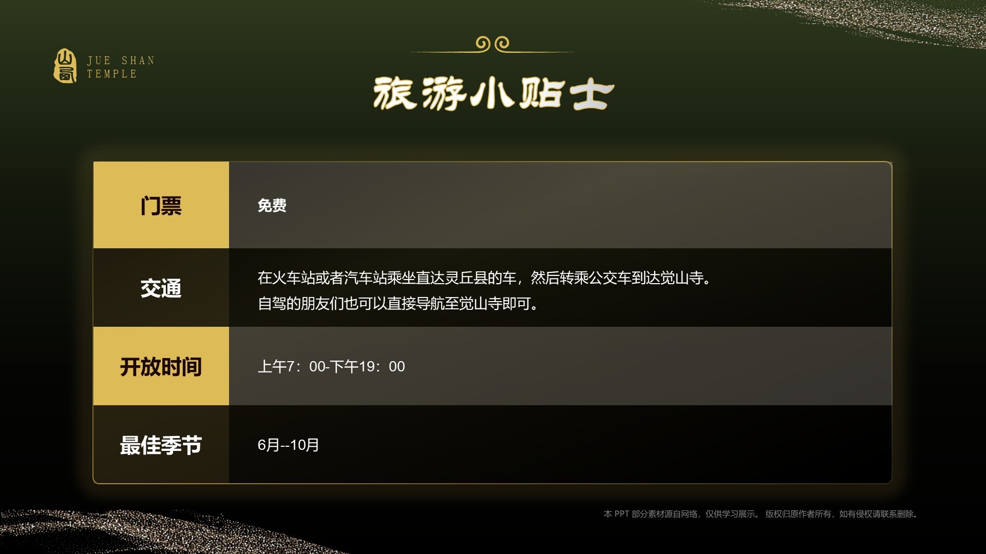 绿色国潮风黑神话悟空取景地——觉山寺PPT模板