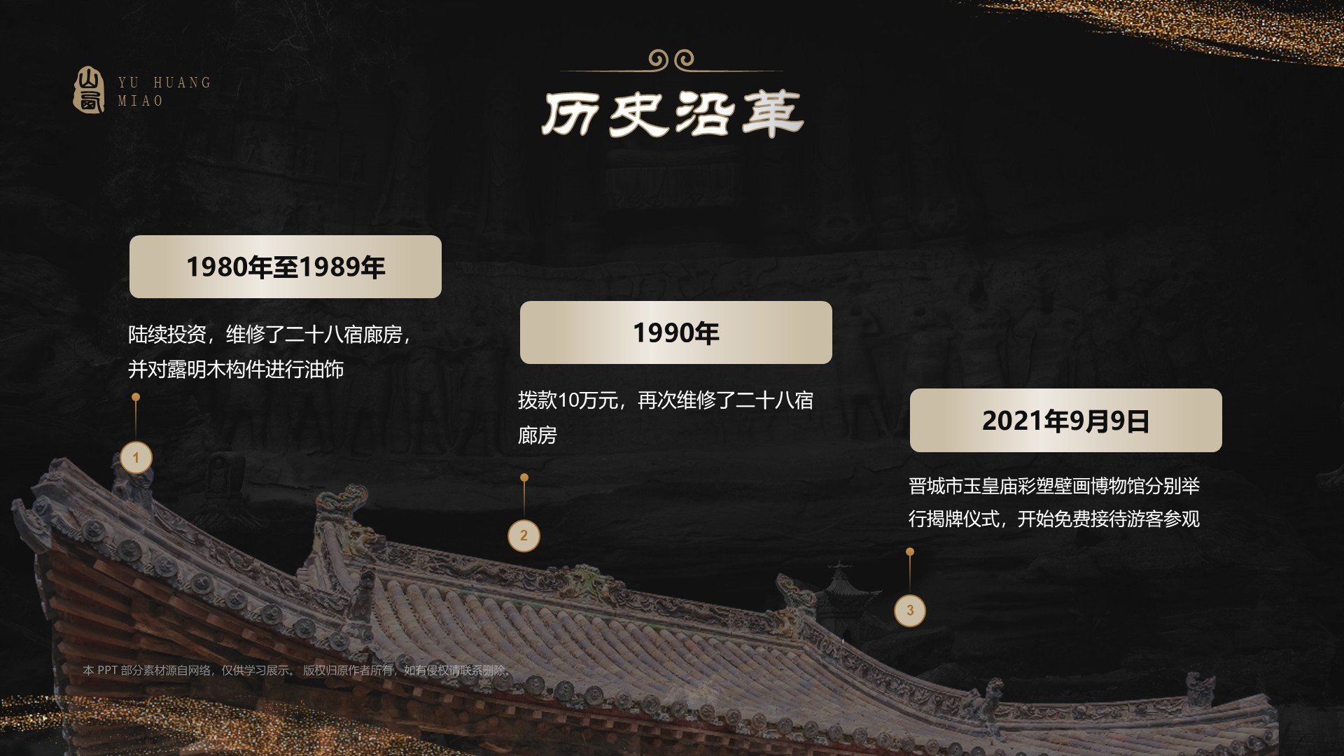 黑色国潮风黑神话悟空取景地——山西玉皇庙PPT模板