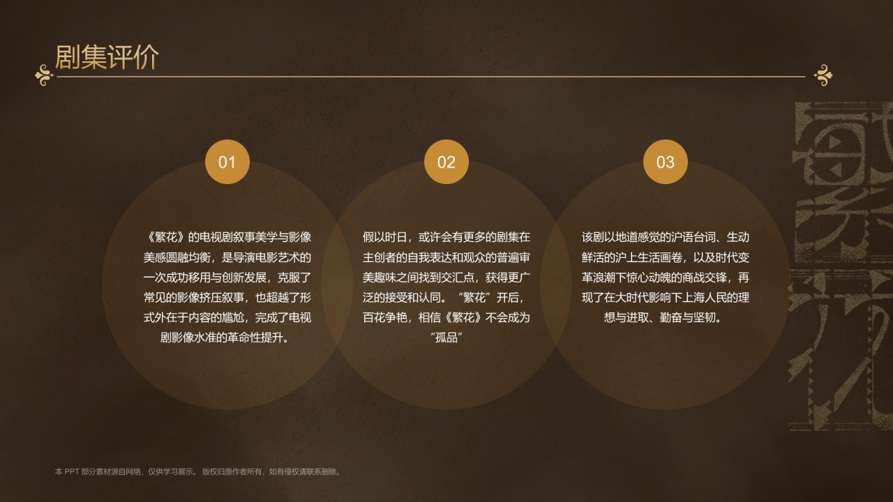 黑金色电视剧《繁花》介绍PPT