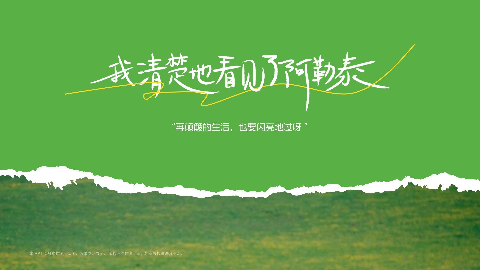 绿色我的阿勒泰介绍PPT