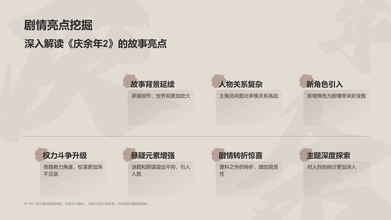 红色复古风庆余年2电视剧及演员阵容介绍PPT模板