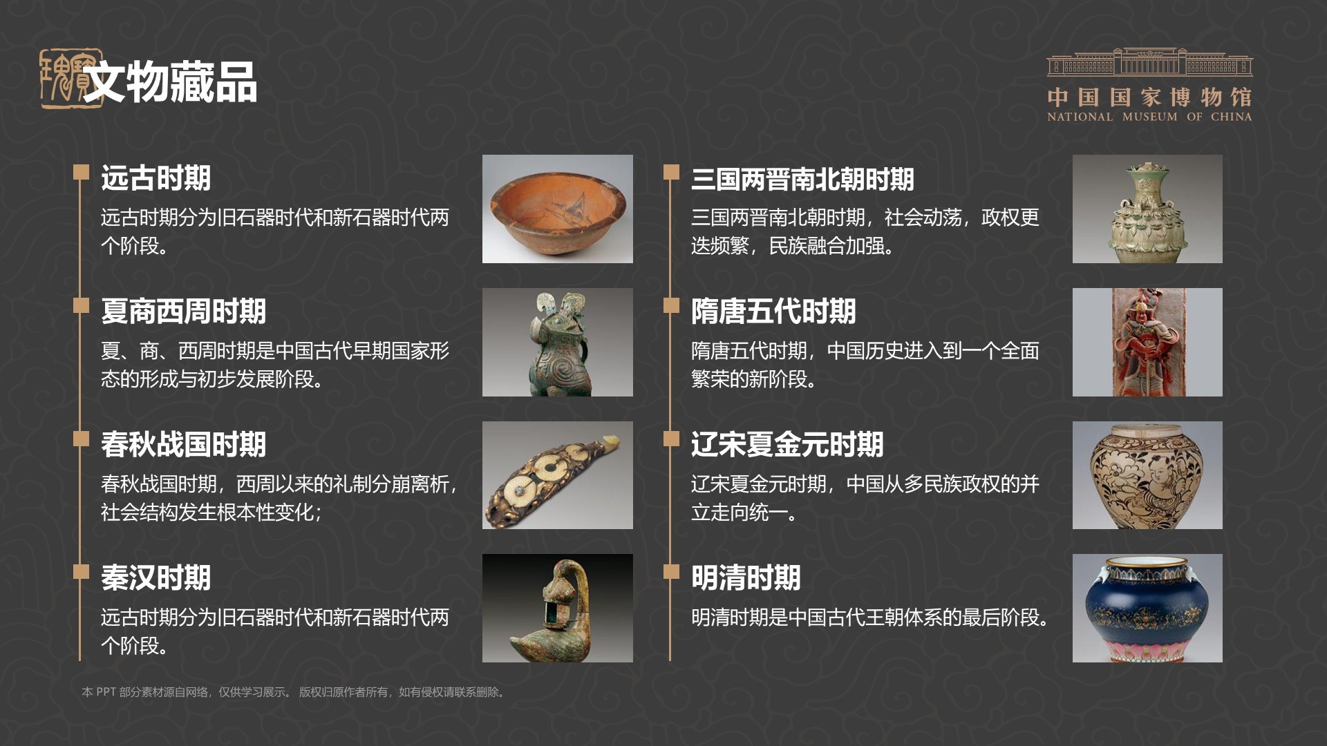 绿色复古风中国国家博物馆PPT模板