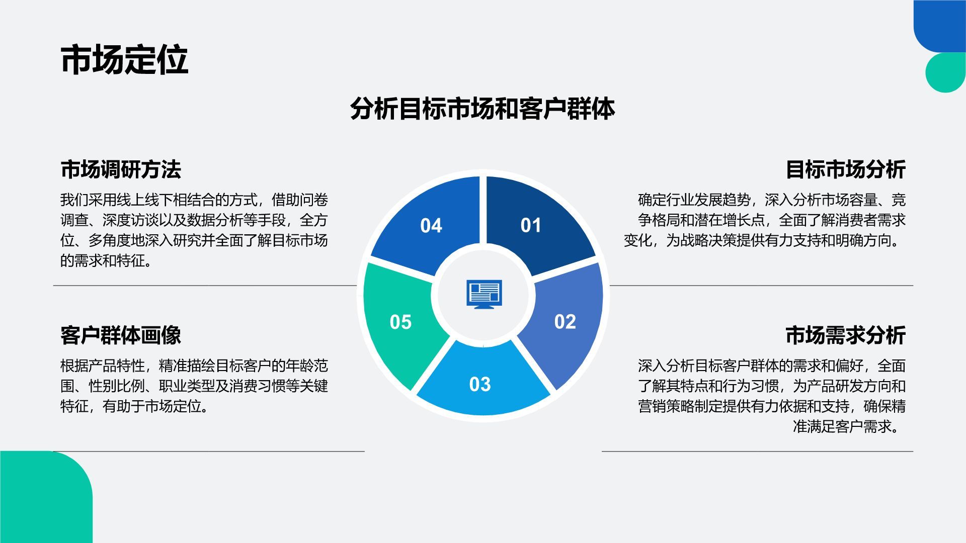 蓝色几何风创新型企业发展规划书PPT模板