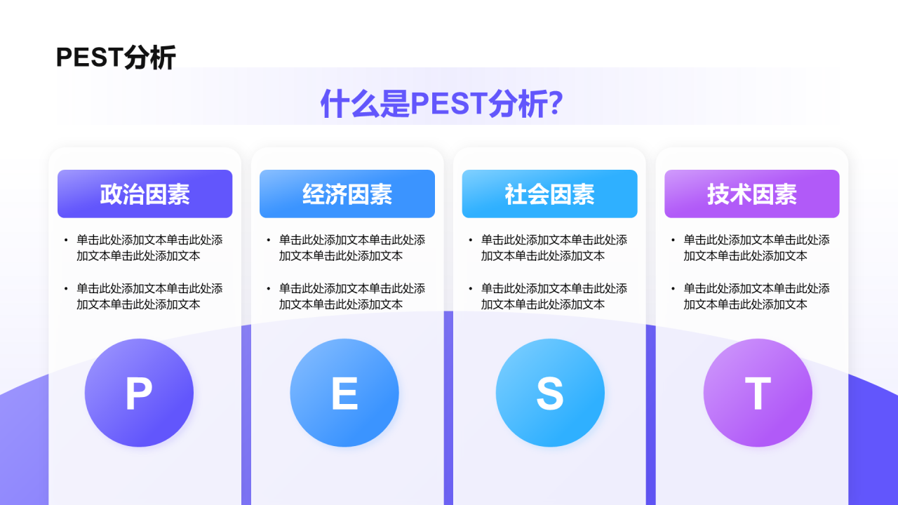 创意风PEST分析图PPT列表
