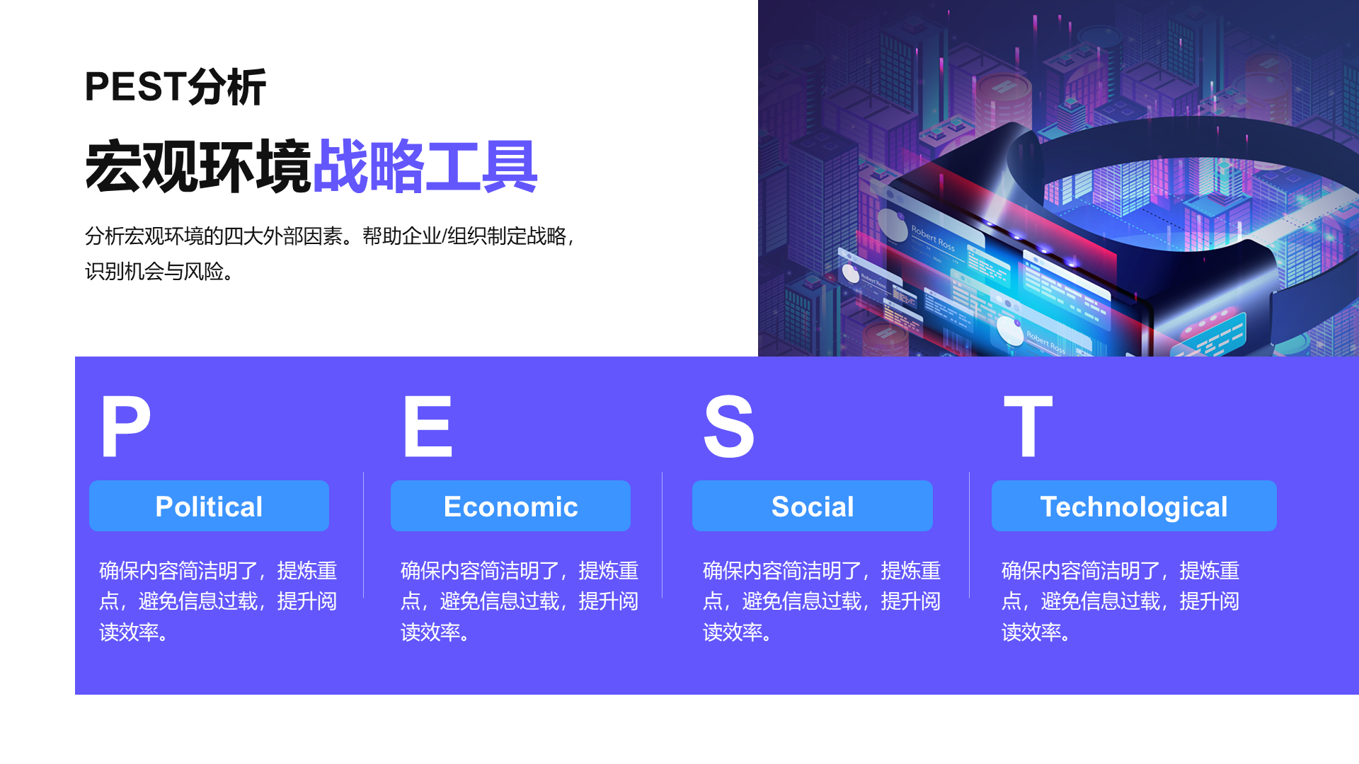 创意风PEST分析图PPT列表