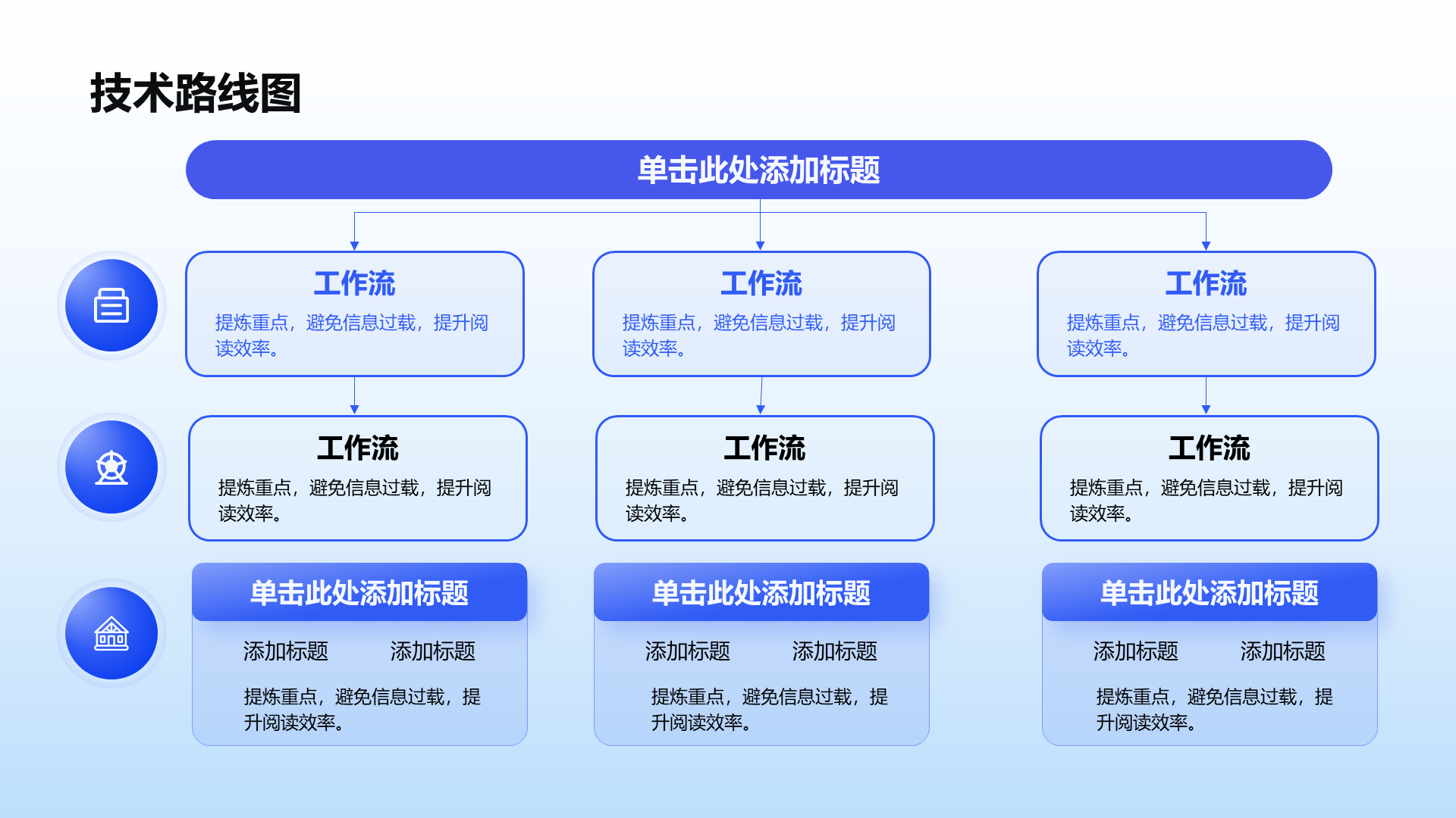 创意风技术线路图PPT层次结构