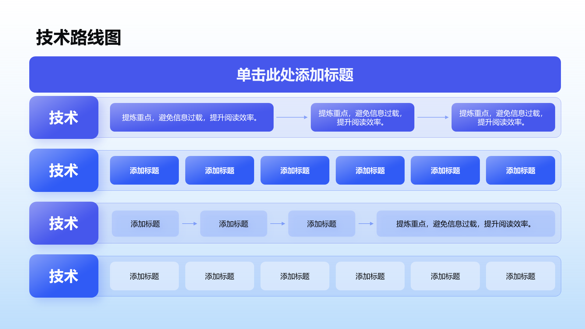 创意风技术线路图PPT层次结构