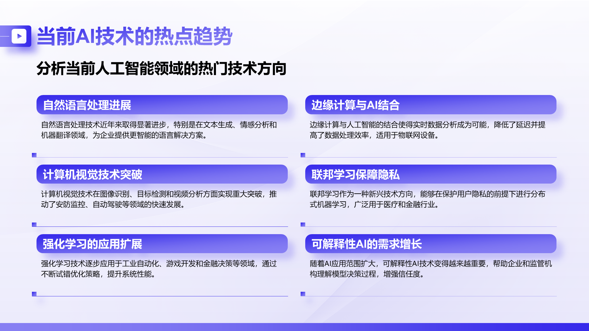 紫色商务风AI技术企业级应用报告PPT模板