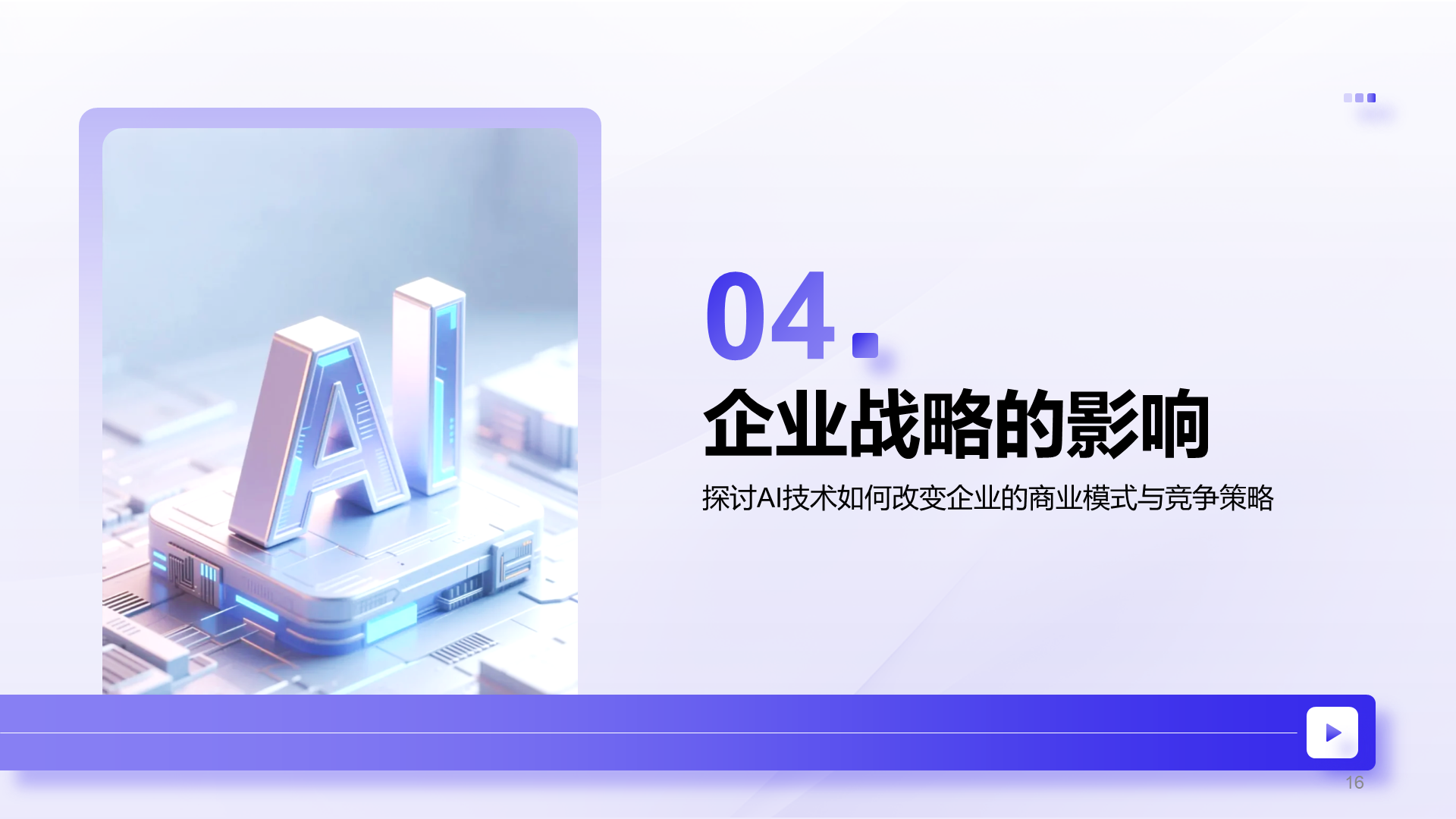 紫色商务风AI技术企业级应用报告PPT模板