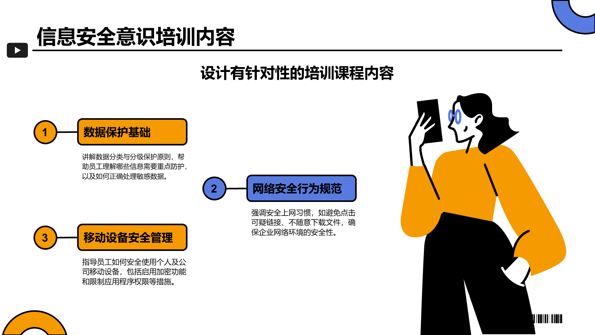 橙色插画风企业信息安全培训PPT模板