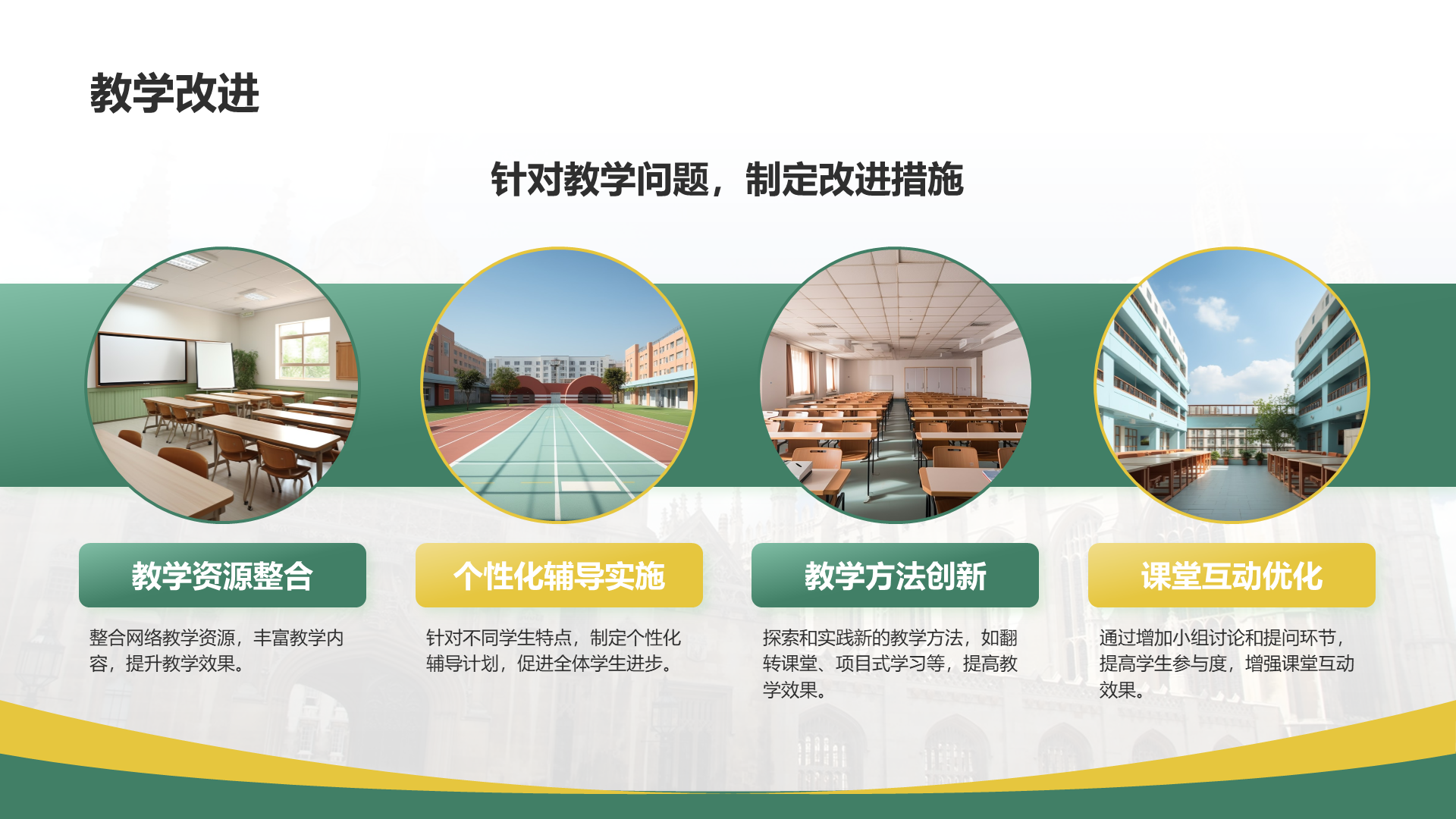 绿色商务风学校部门月度工作计划PPT模板