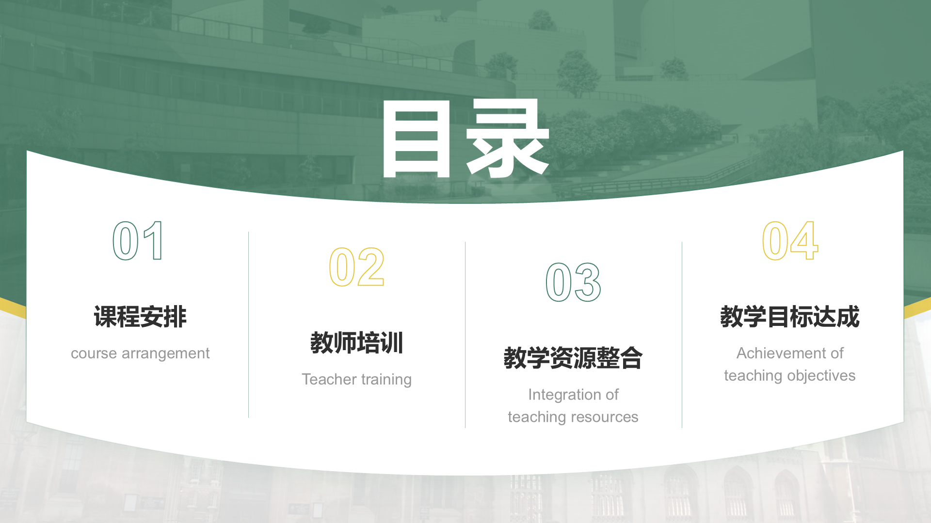 绿色商务风学校部门月度工作计划PPT模板