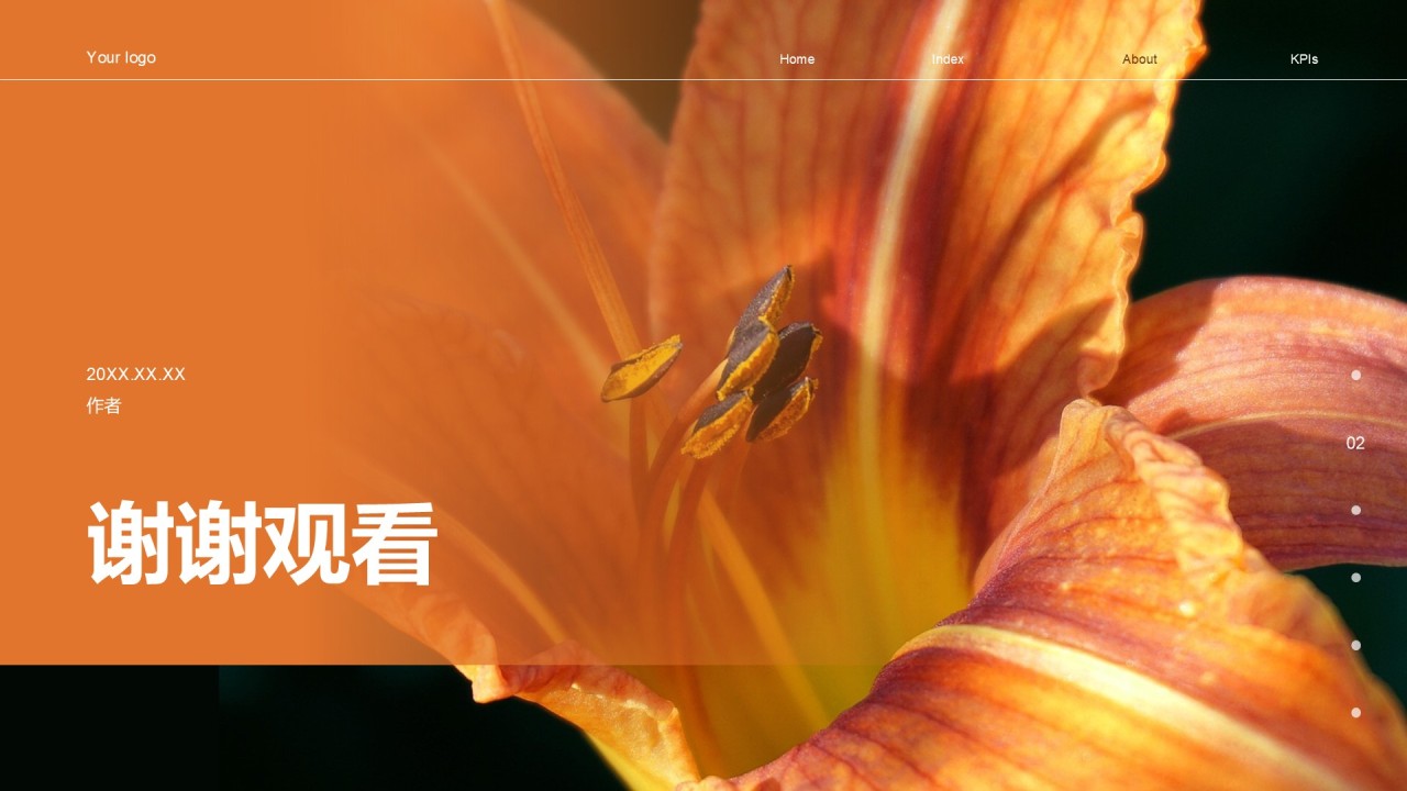 橙色时尚/奢华通用行业画册画报PPT主题