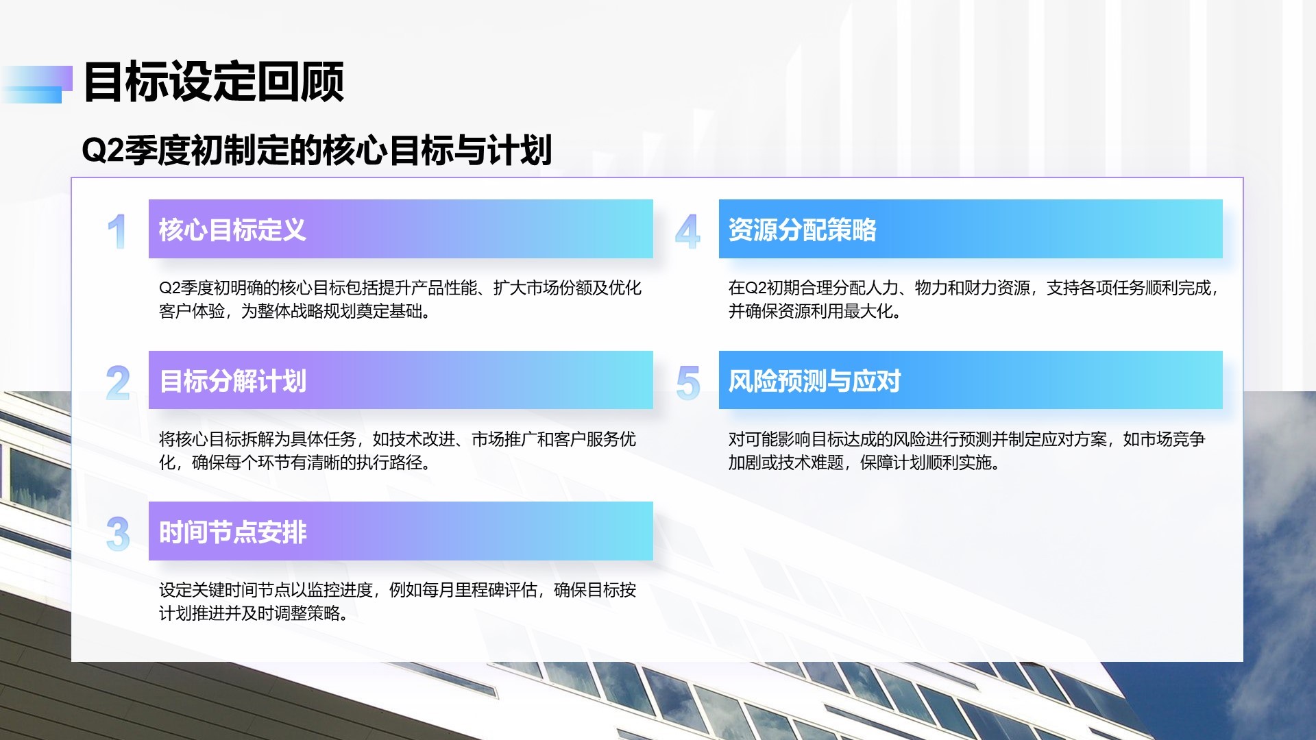 蓝紫色简约风Q2阶段性成果汇报PPT模板
