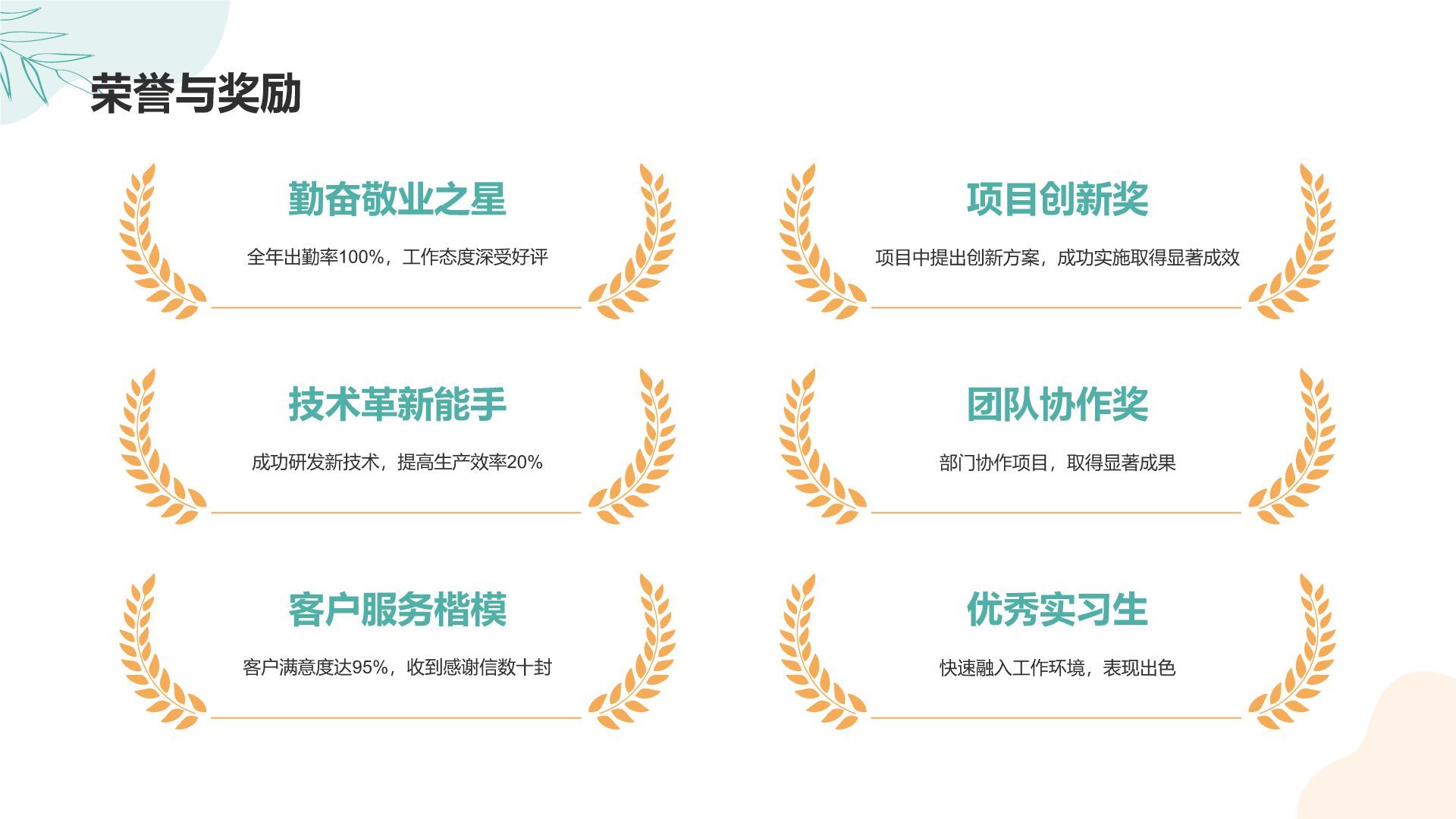 绿色小清新个人自我介绍展示PPT模板