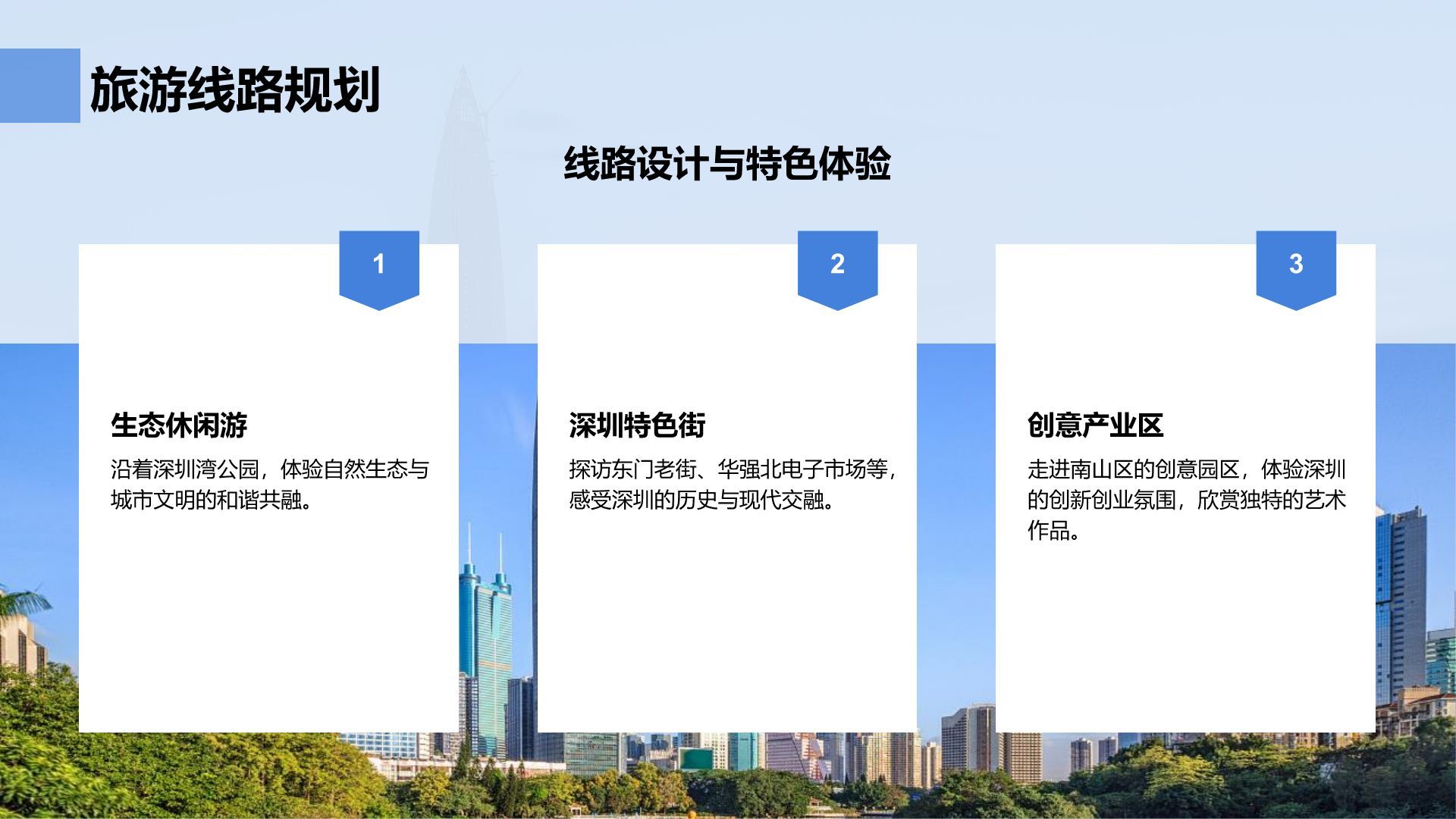蓝色商务风活力深圳：创新之都的崛起之路PPT模板