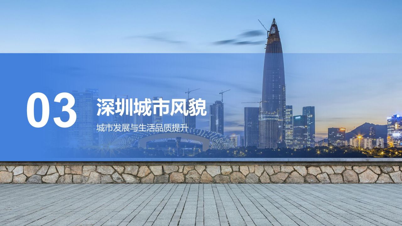 蓝色商务风活力深圳:创新之都的崛起之路PPT模板