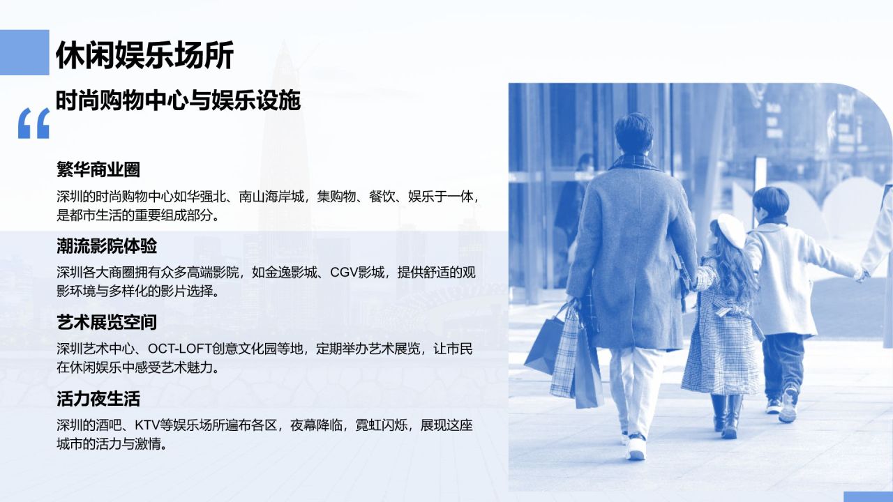 蓝色商务风活力深圳:创新之都的崛起之路PPT模板