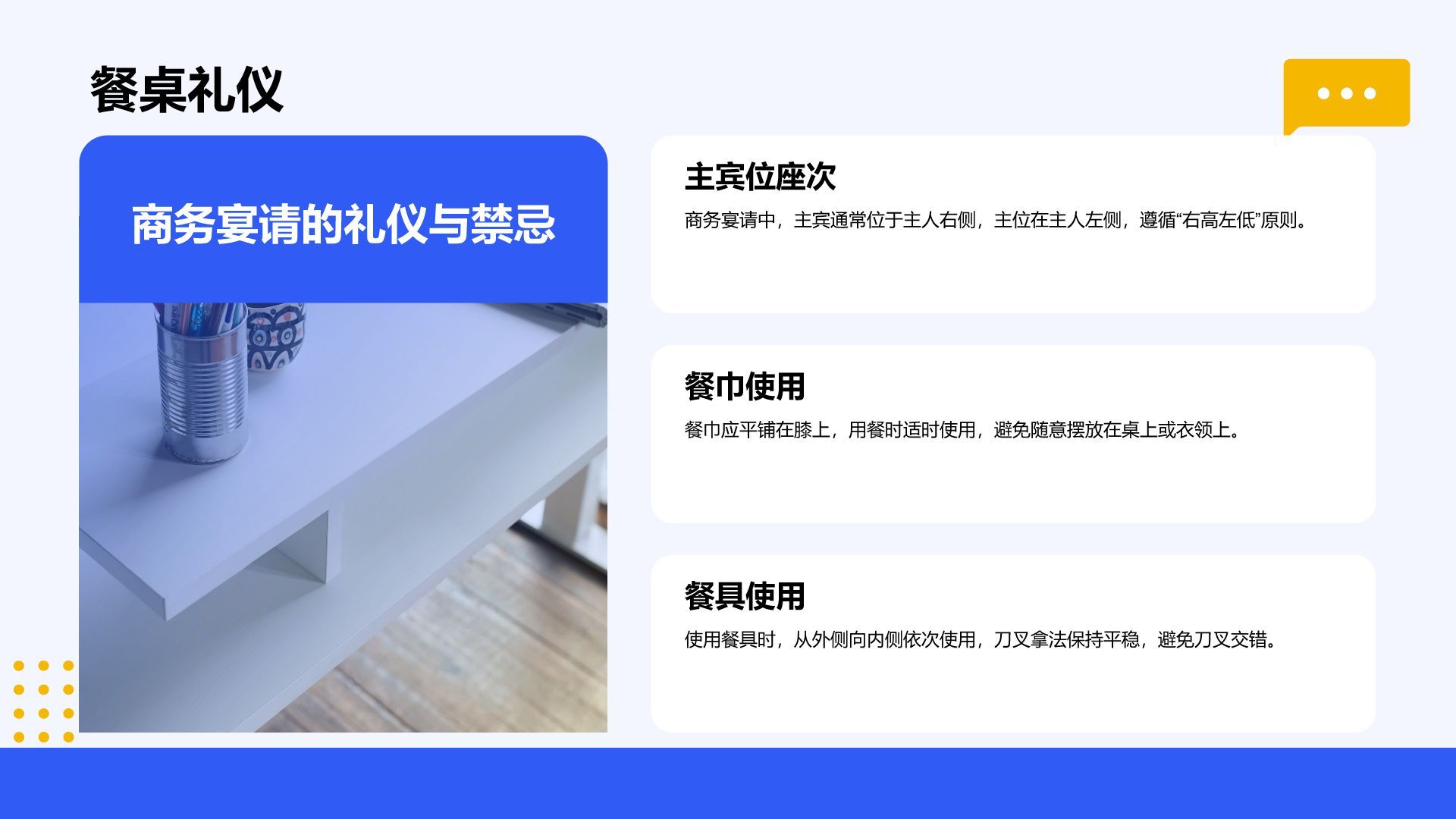蓝色扁平风通用行业员工商务培训PPT模板