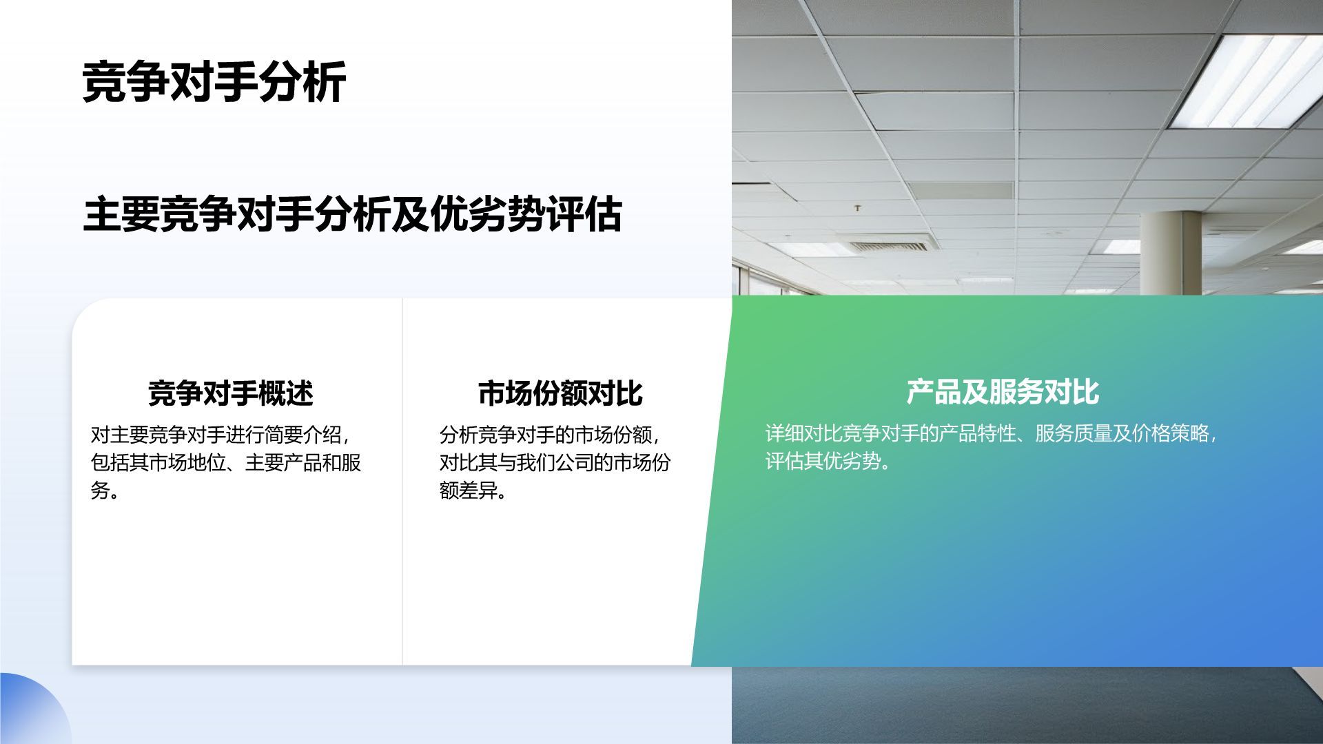 蓝色扁平风通用行业商业计划书PPT模板