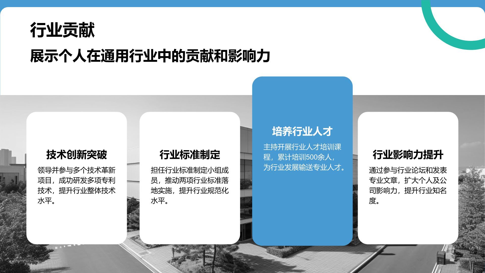 蓝色扁平风通用行业竞聘述职汇报PPT模板