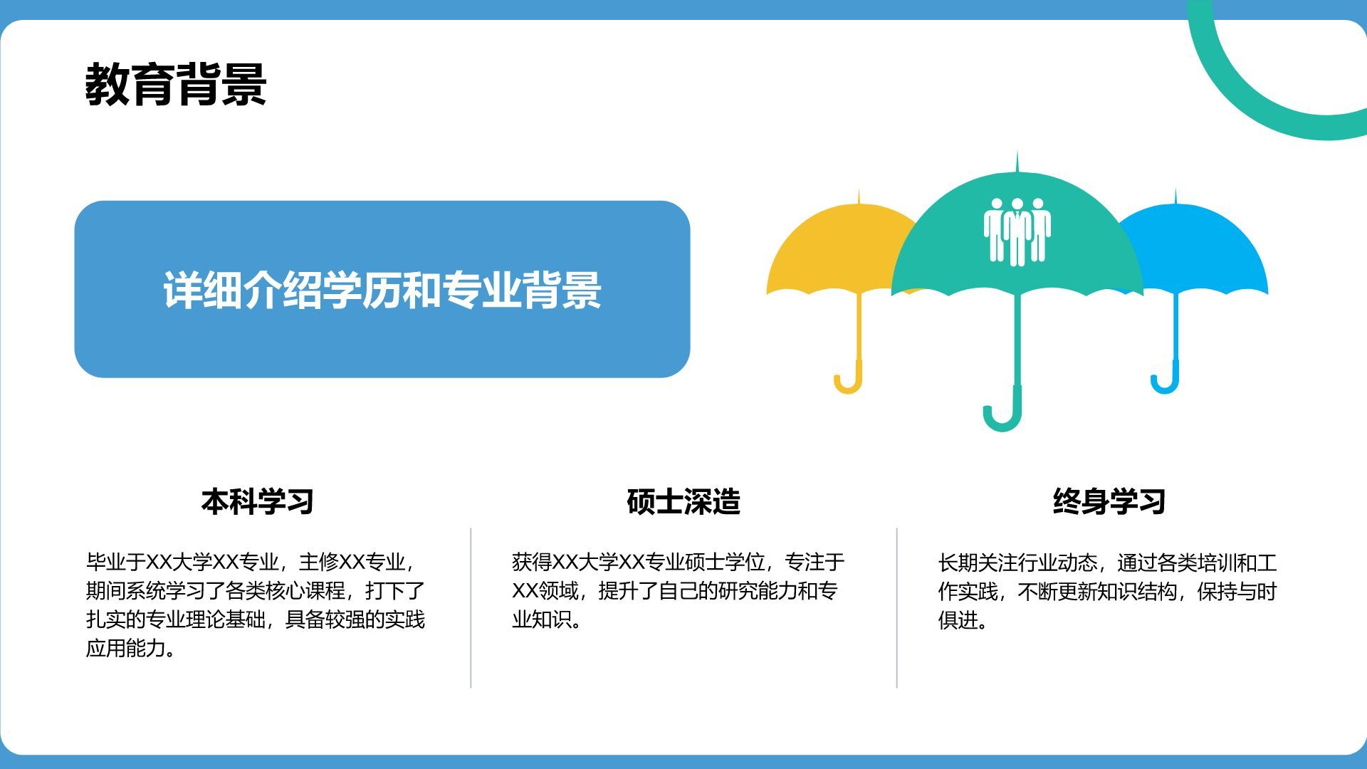 蓝色扁平风通用行业竞聘述职汇报PPT模板