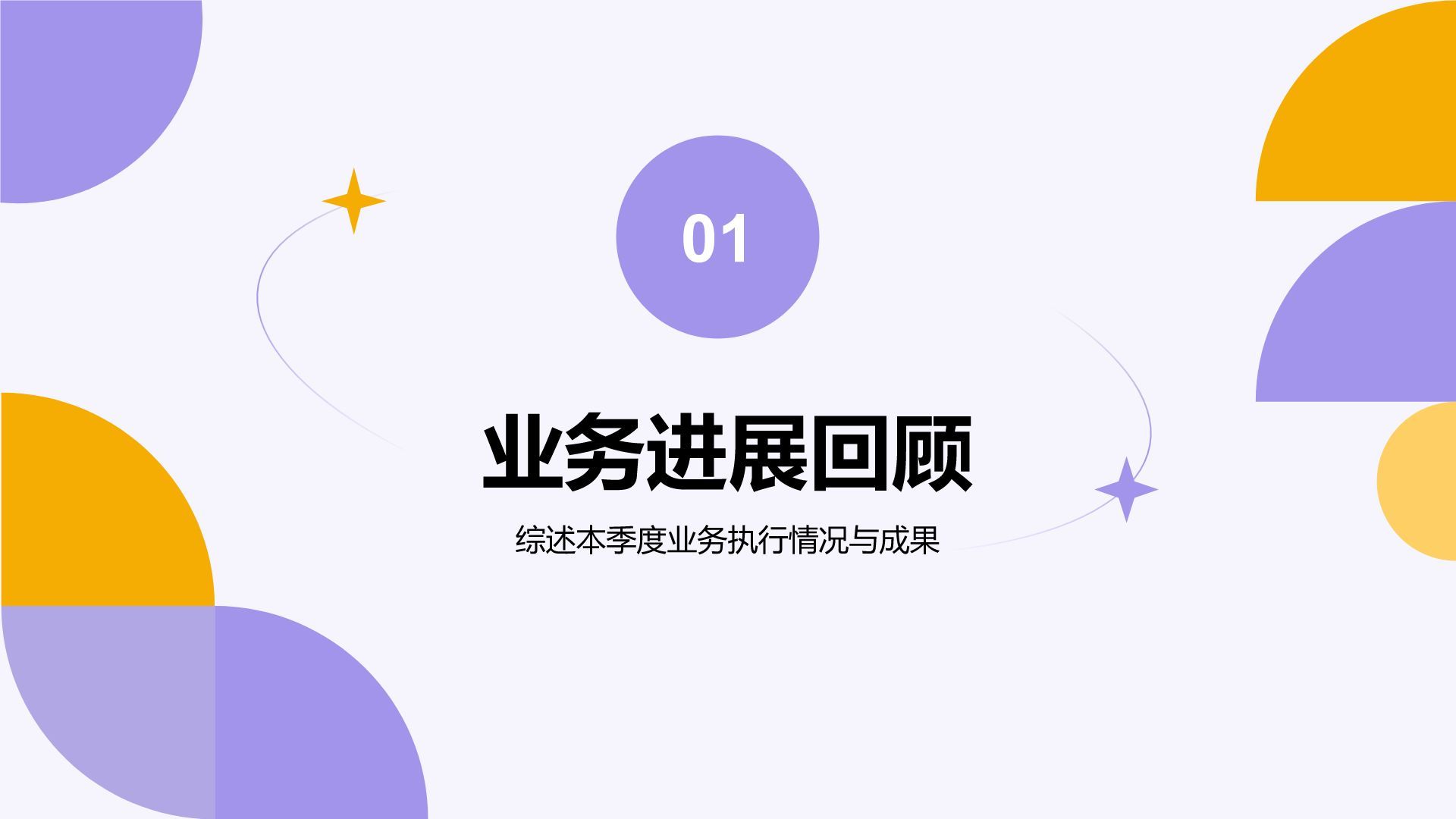 紫色扁平风通用行业季度总结汇报PPT模板