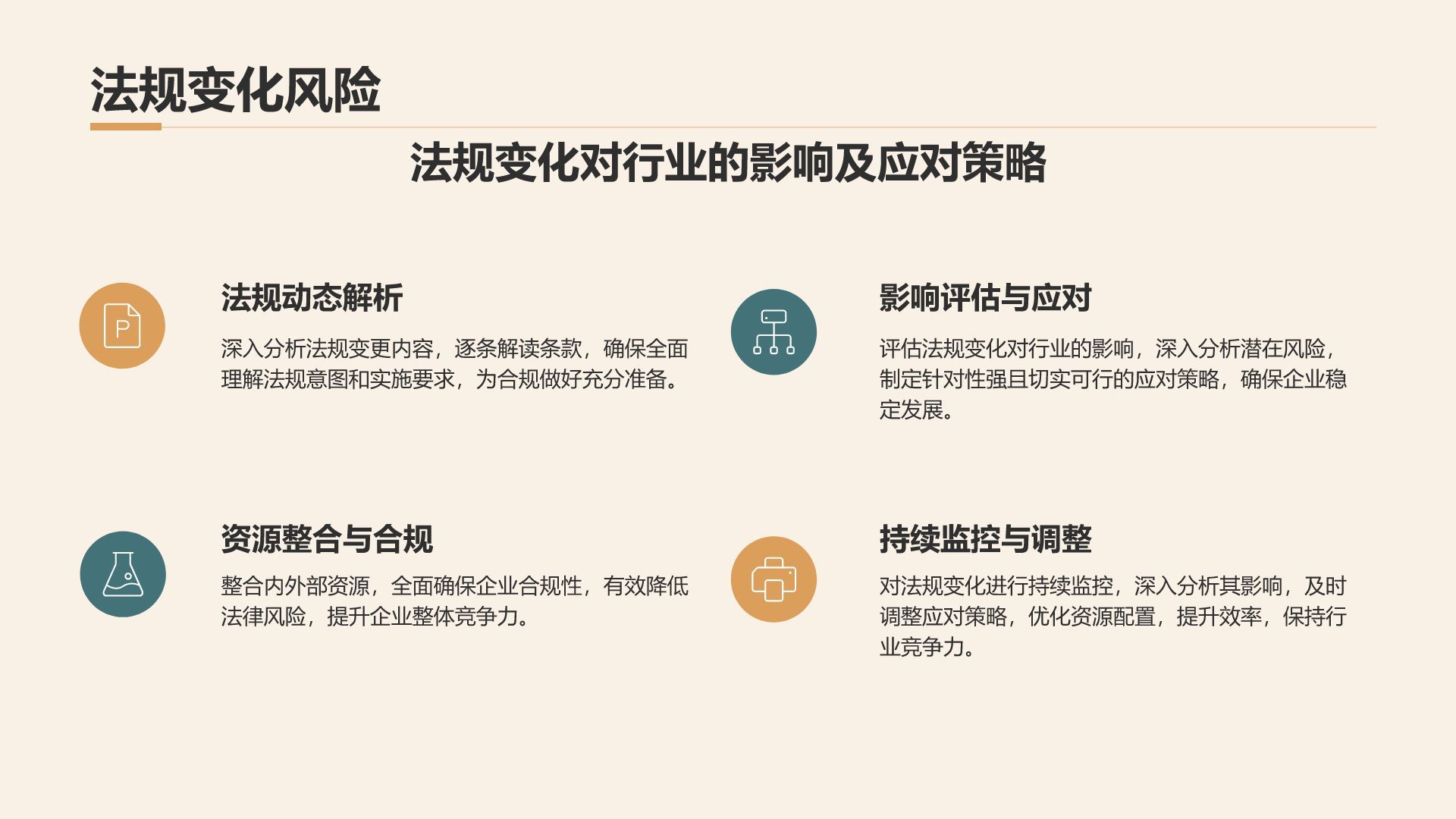橙色商务风通用行业季度总结汇报PPT模板
