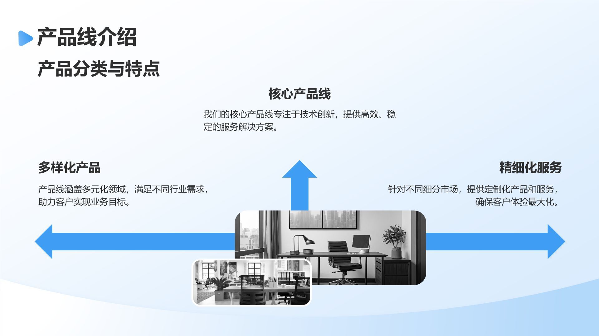 蓝色简约风通用行业企业宣传PPT模板