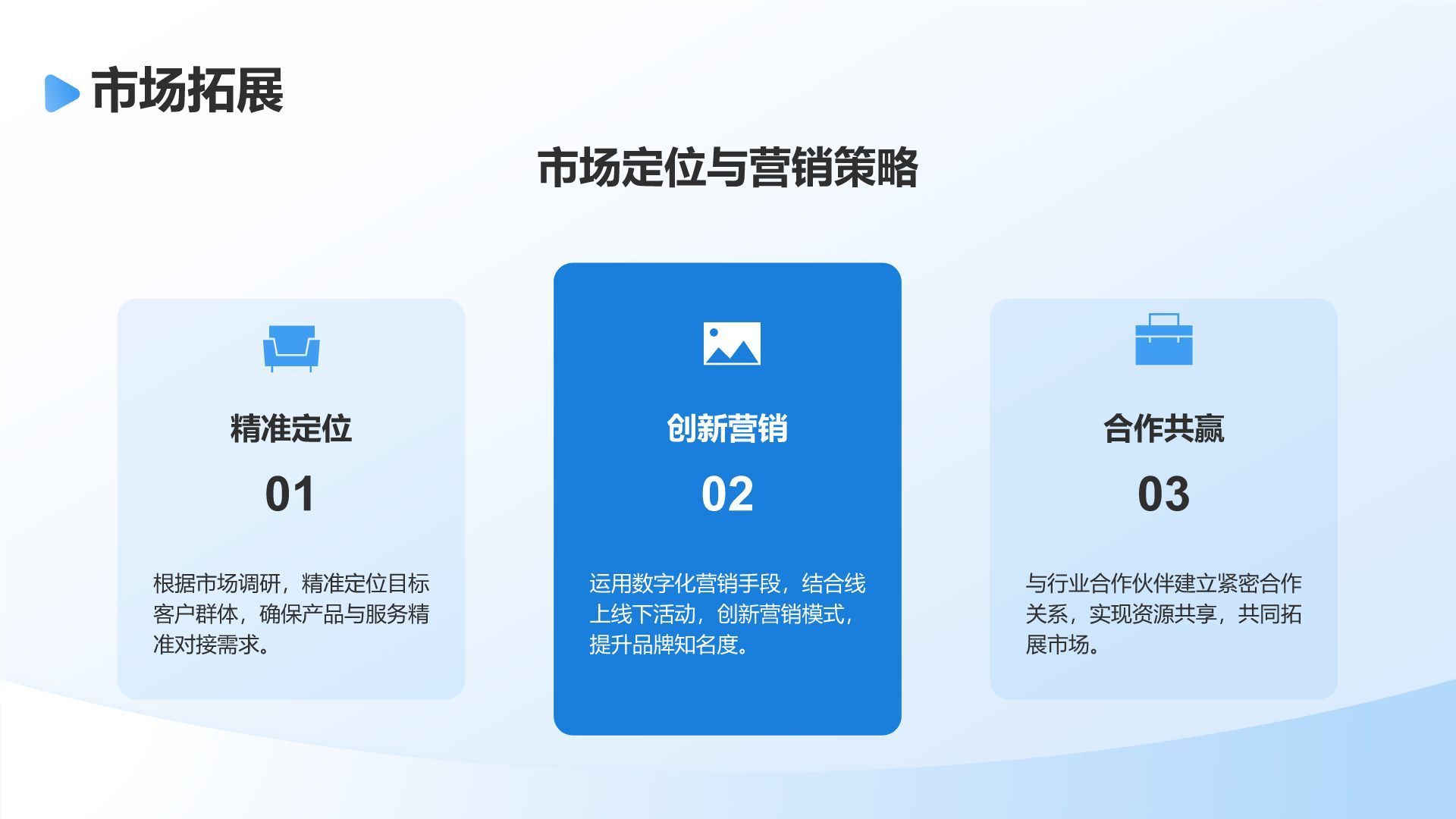 蓝色简约风通用行业企业宣传PPT模板