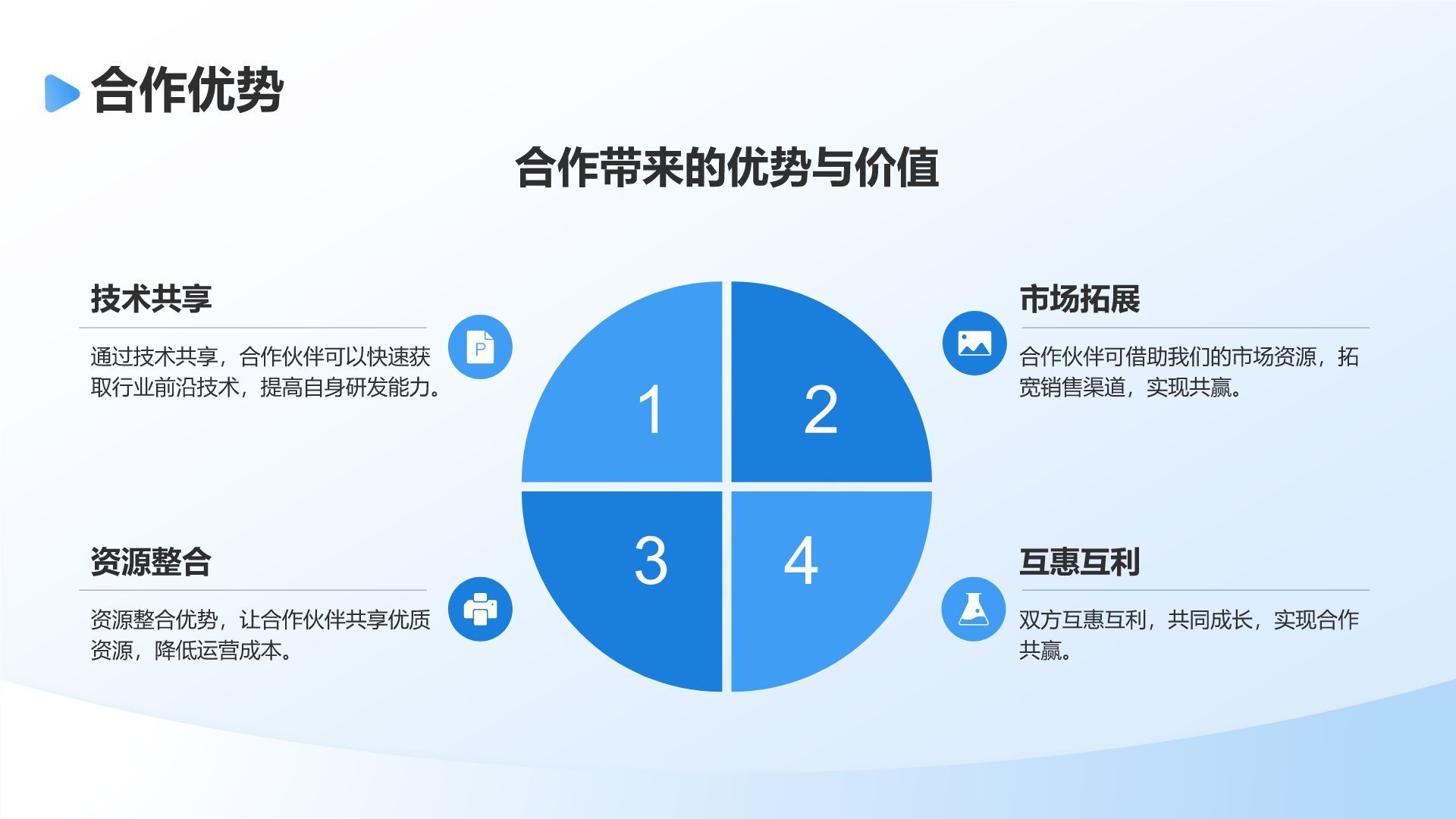 蓝色简约风通用行业企业宣传PPT模板