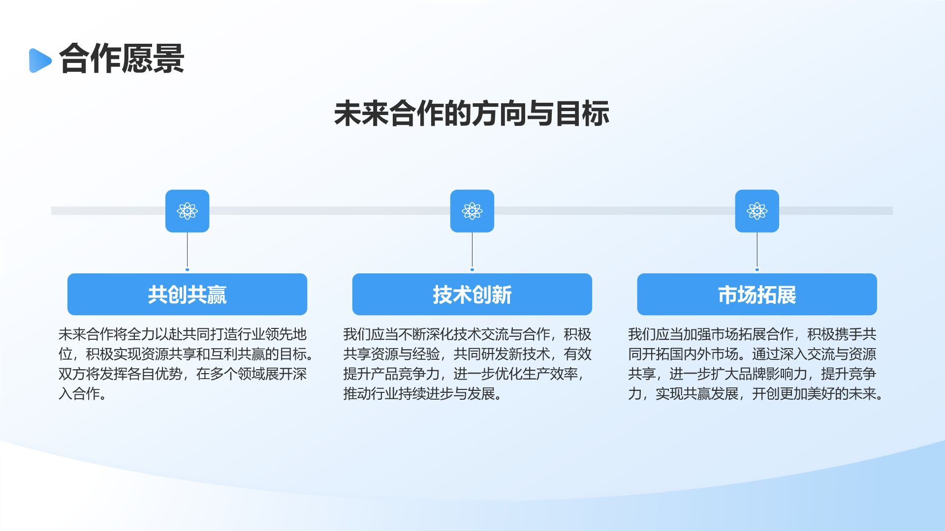 蓝色简约风通用行业企业宣传PPT模板